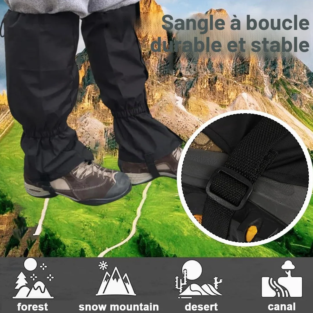 Guêtres Randonnée Imperméables Homme Femme Jambières Outdoor Neige Vent Anti Sable