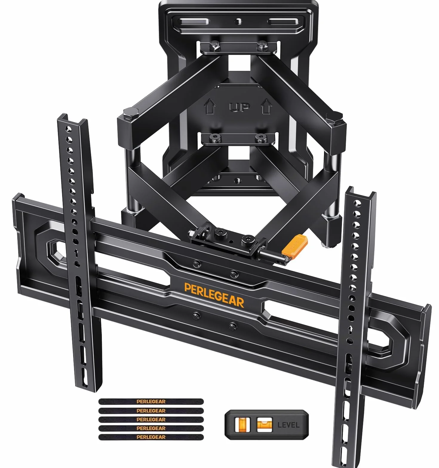 Perlegear Support Mural TV Orientable et Inclinable pour TV de 23 à 70 Pouces Jusqu'à 50 kg, Support TV Ajustable avec Inclinaison, Max VESA 400x400mm, PGMF18