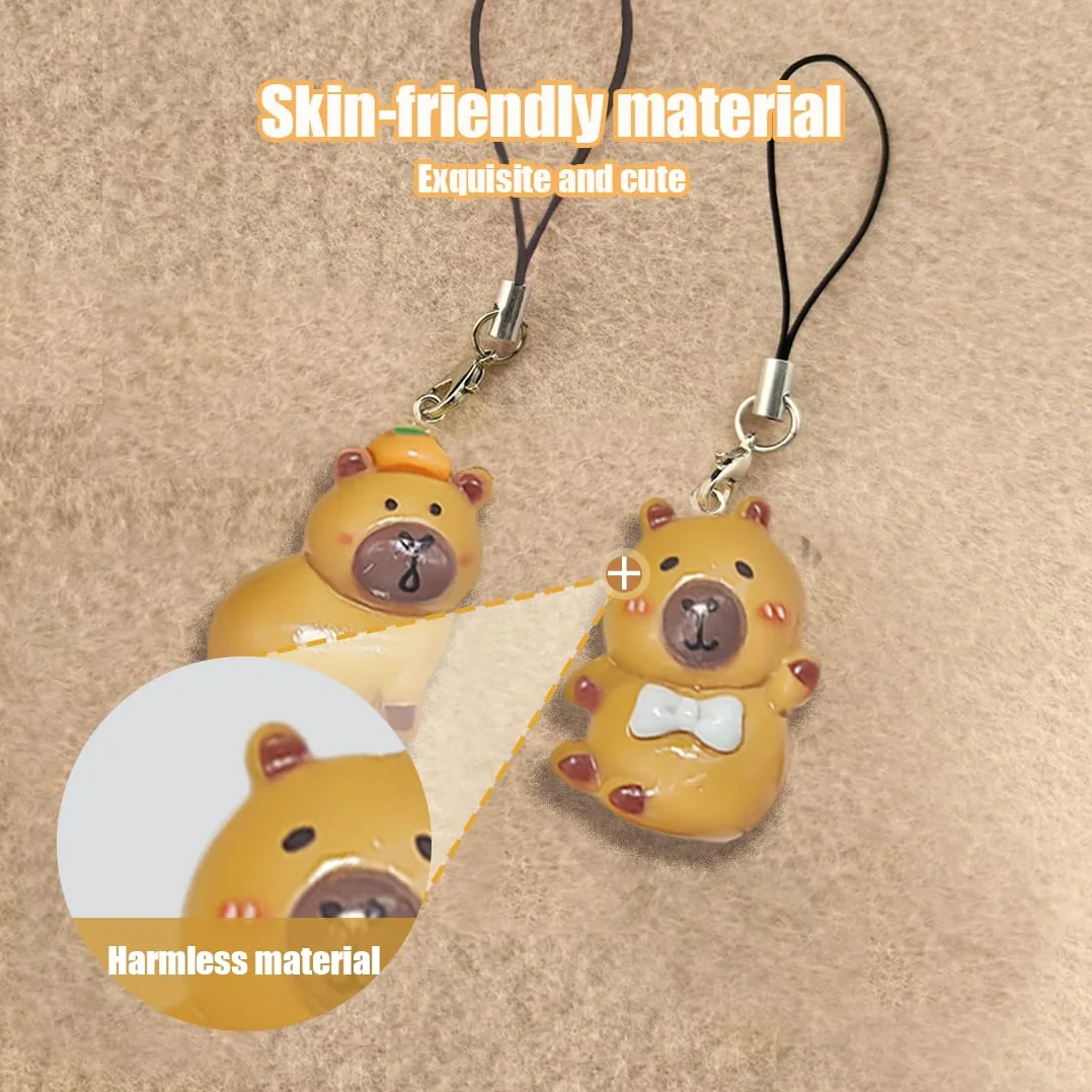 Capybara Pendentif Téléphone Portable Breloques Porte Clé Chaîne Lanière