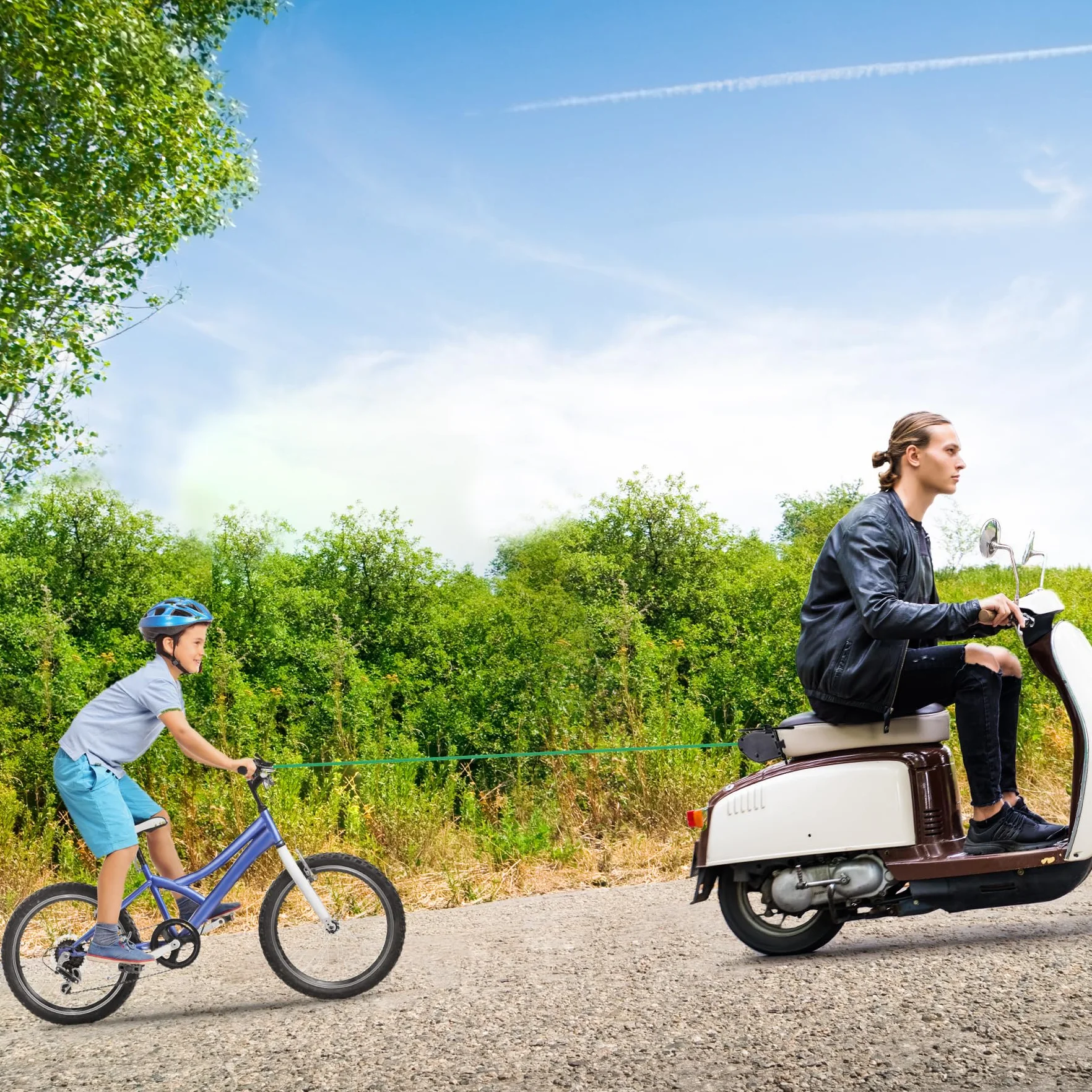 Sangles de Remorquage Rétractable 2,5 m 225 kg pour Vélo