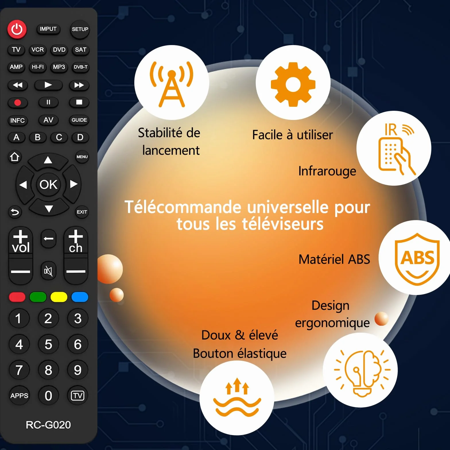 Télécommande Universelle Compatible avec Toutes les Marques de TV