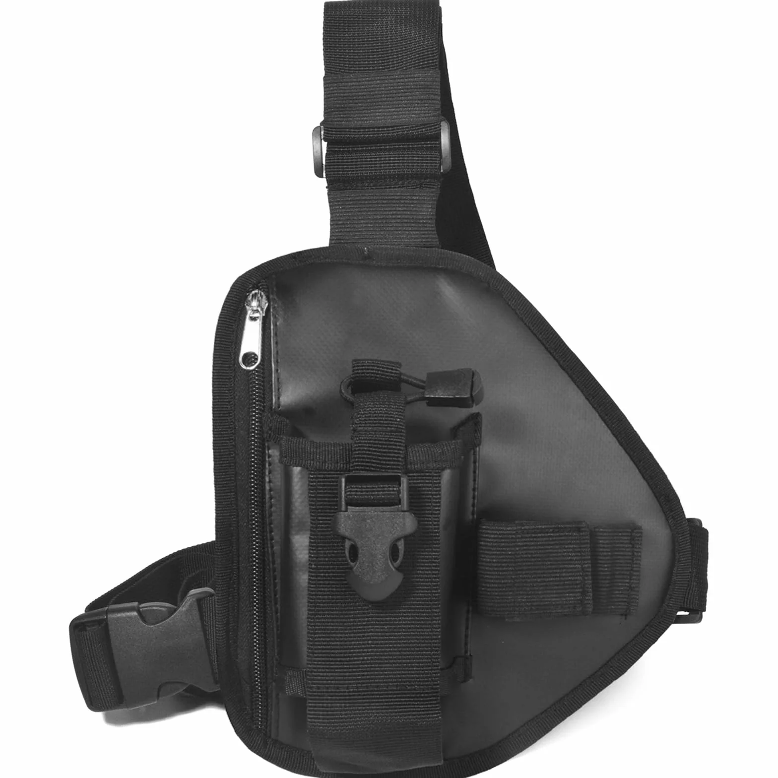 UAYESOK Harnais Poitrine Talkie Walkie, Porte Radio Police, Étui Harnais Tactique Portable Universel avec Sangle Sac Nylon Réglable pour Motorola Baofeng Icom Yaesu Midland President (Noir)