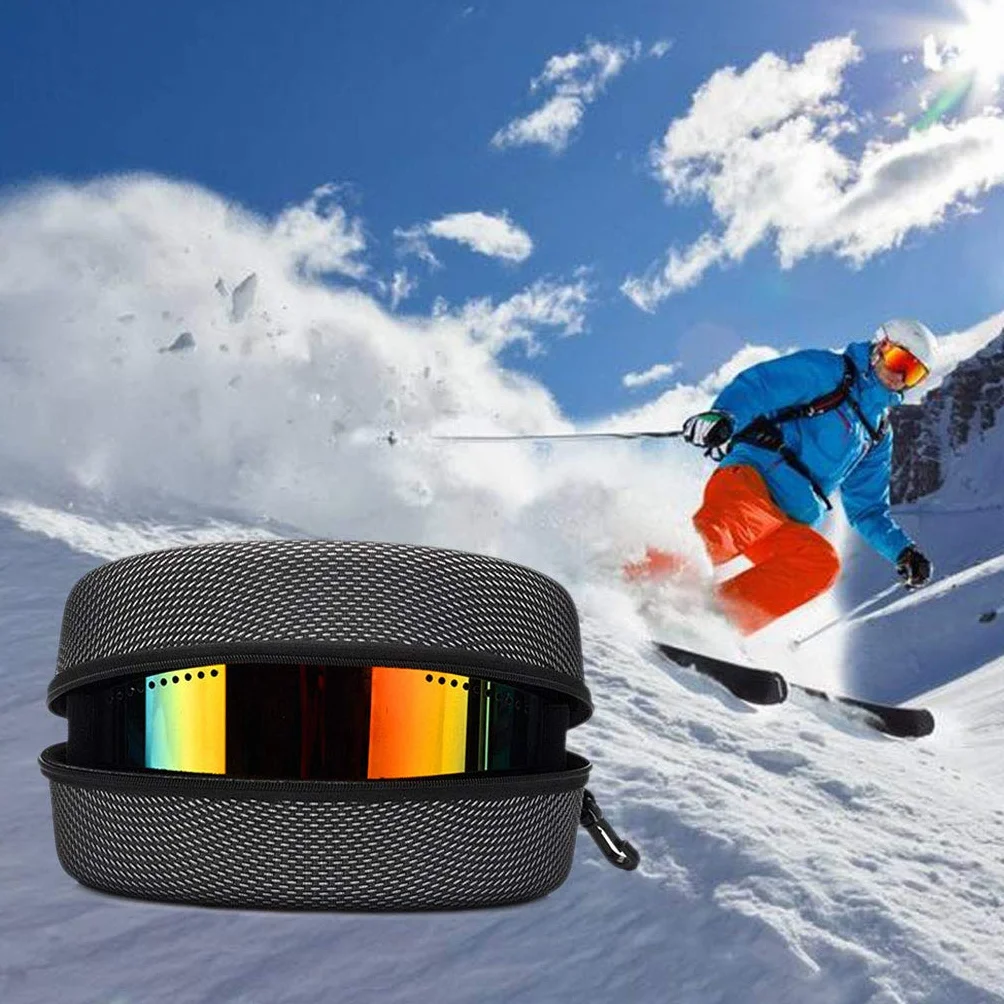 Gants de Ski avec Protection EVA et Étui Rigide à Boucle pour Lunettes de Soleil