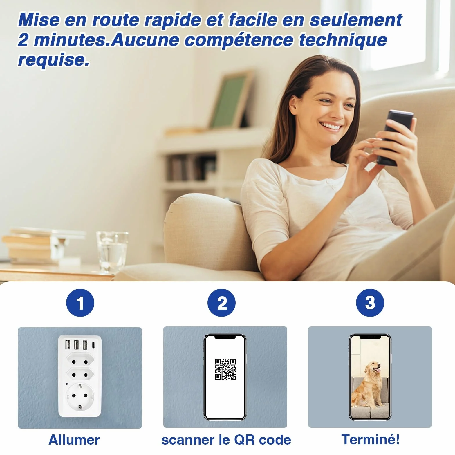 WIWACAM MW12 Caméra WiFi 4K Ultra HD, Emplacement pour Carte SD, Camera de Surveillance Interieur, détection de Mouvement Intelligente, Alarme sur téléphone Portable, Alarme par e-Mail