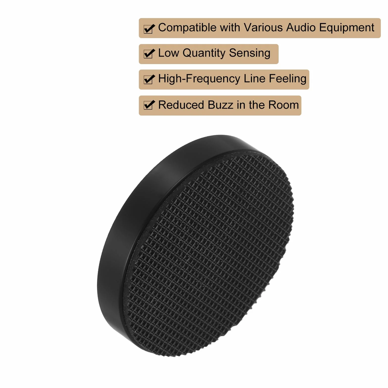 QUARKZMAN 4 Pcs Pieds D'isolation pour Enceintes Noirs, 49x13mm Base en Acier Inoxydable Anti-Vibration Support pour Amplificateur Tapis Anti-Vibration pour Système Audio CD Home Theater