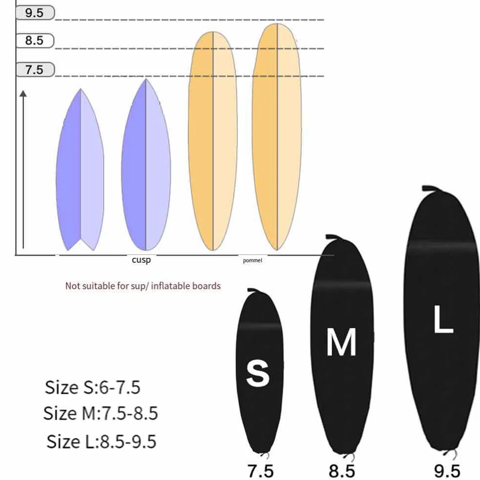 Housse de Protection Planche de Surf 420D Imperméable Anti-Poussière 230 x 50 cm