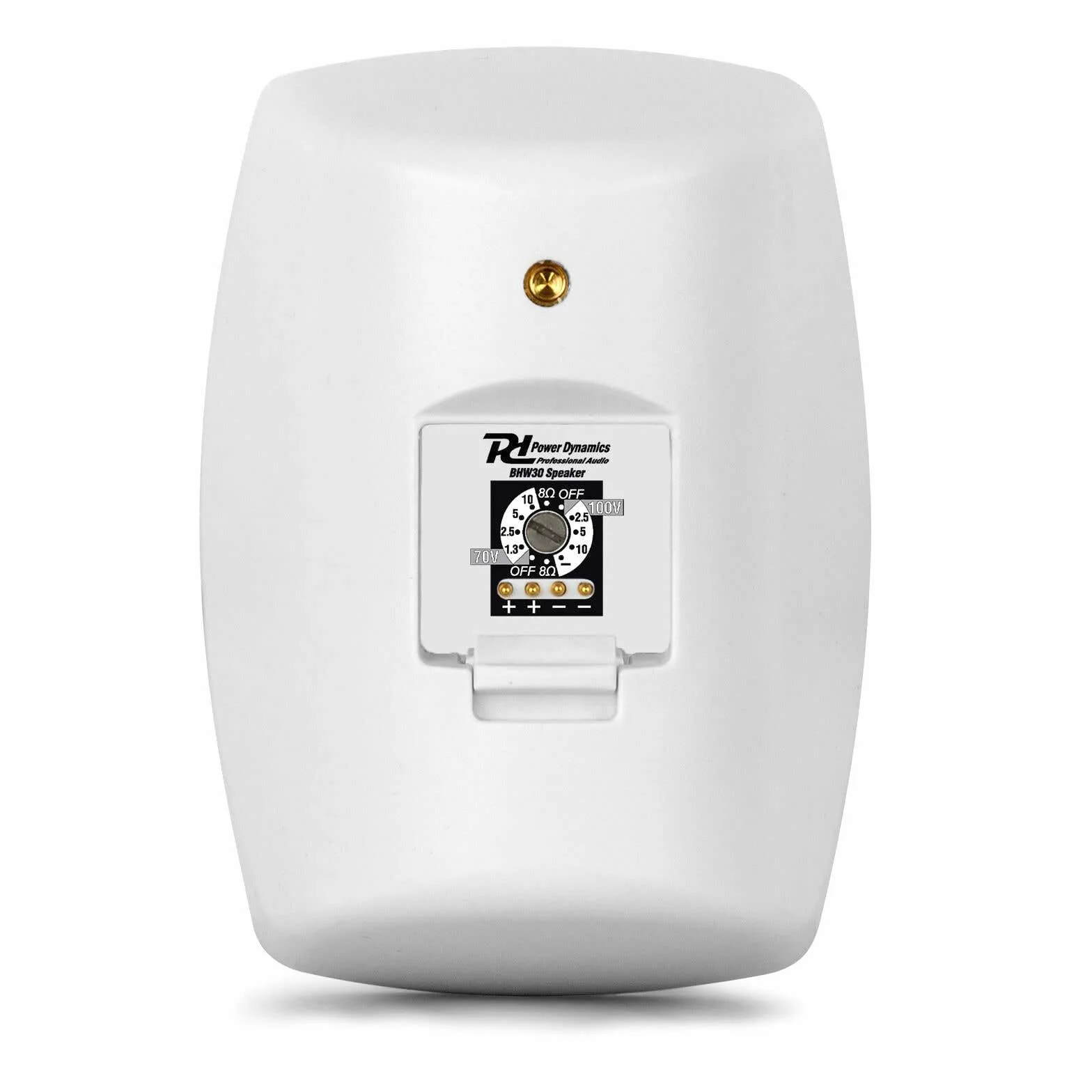 Power Dynamics BHW30WH Paire d'enceintes Murales Étanche 20 Watts RMS - Blanc, 100V, 70V, 8 Ohms, IPX5, 3'', Support Inclinable, Idéal pour Diffuser Une Musique d'Ambiance en Terrasse, Jardin