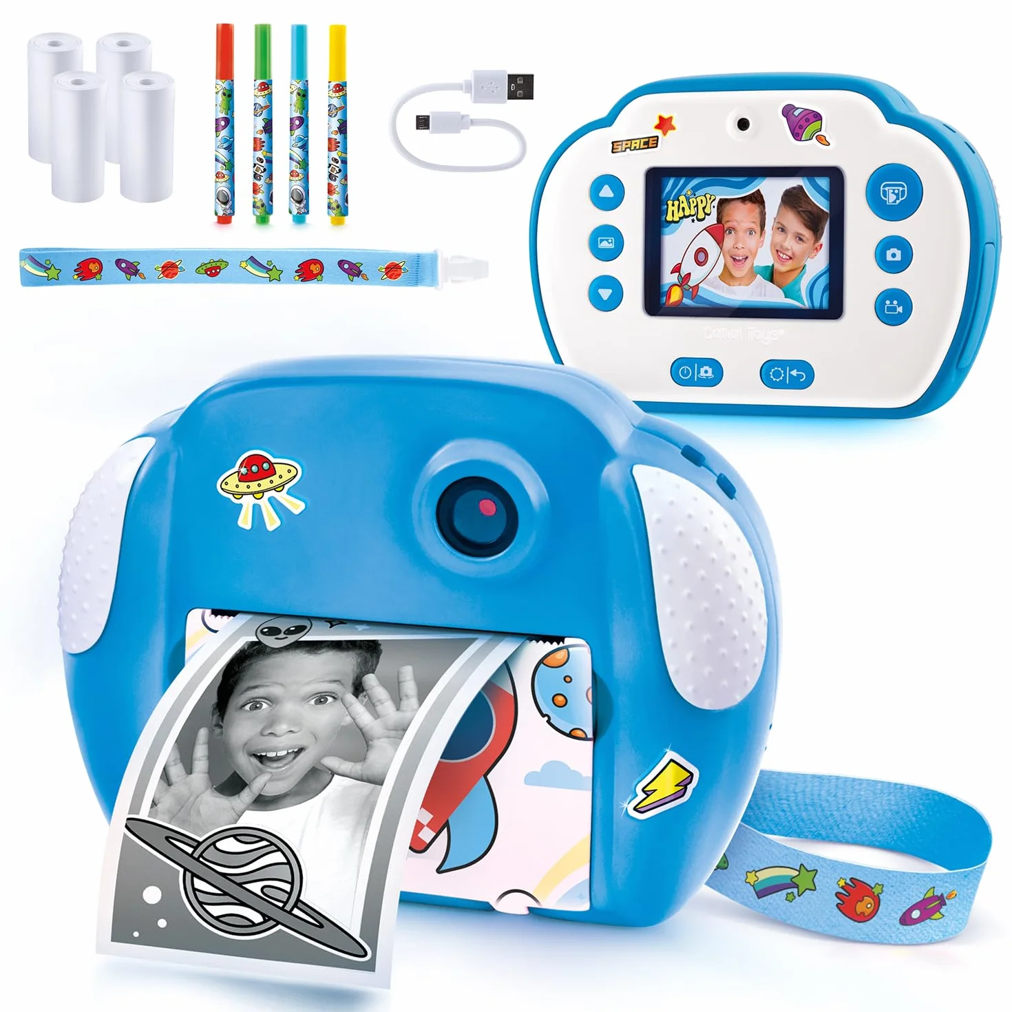 Canal Toys - Photo Creator - Appareil Photo à Impression Instantané - Selfie & Caméra Vidéo - Impression sur Rouleau de Papier Photo Thermique, sans Encre - Cadeau pour Enfant - Dès 4 Ans - CLK 011