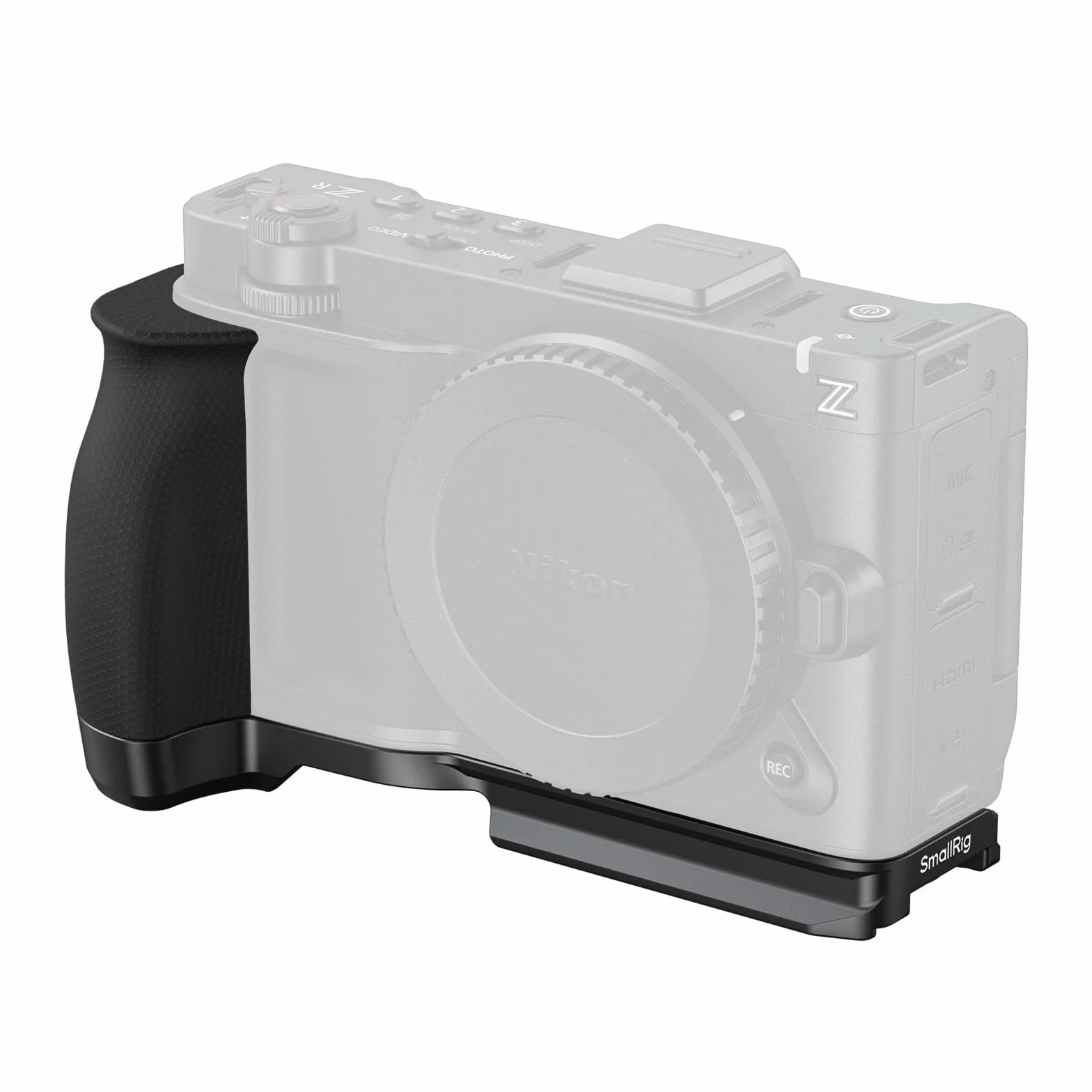 SMALLRIG Poignée en L pour Nikon ZR avec Grip Ergonomique en Silicone, Filetage 1/4", clé magnétique, Plaque de Fixation Rapide intégrée pour Arca, en Marche Rapide sur trépied, 5466