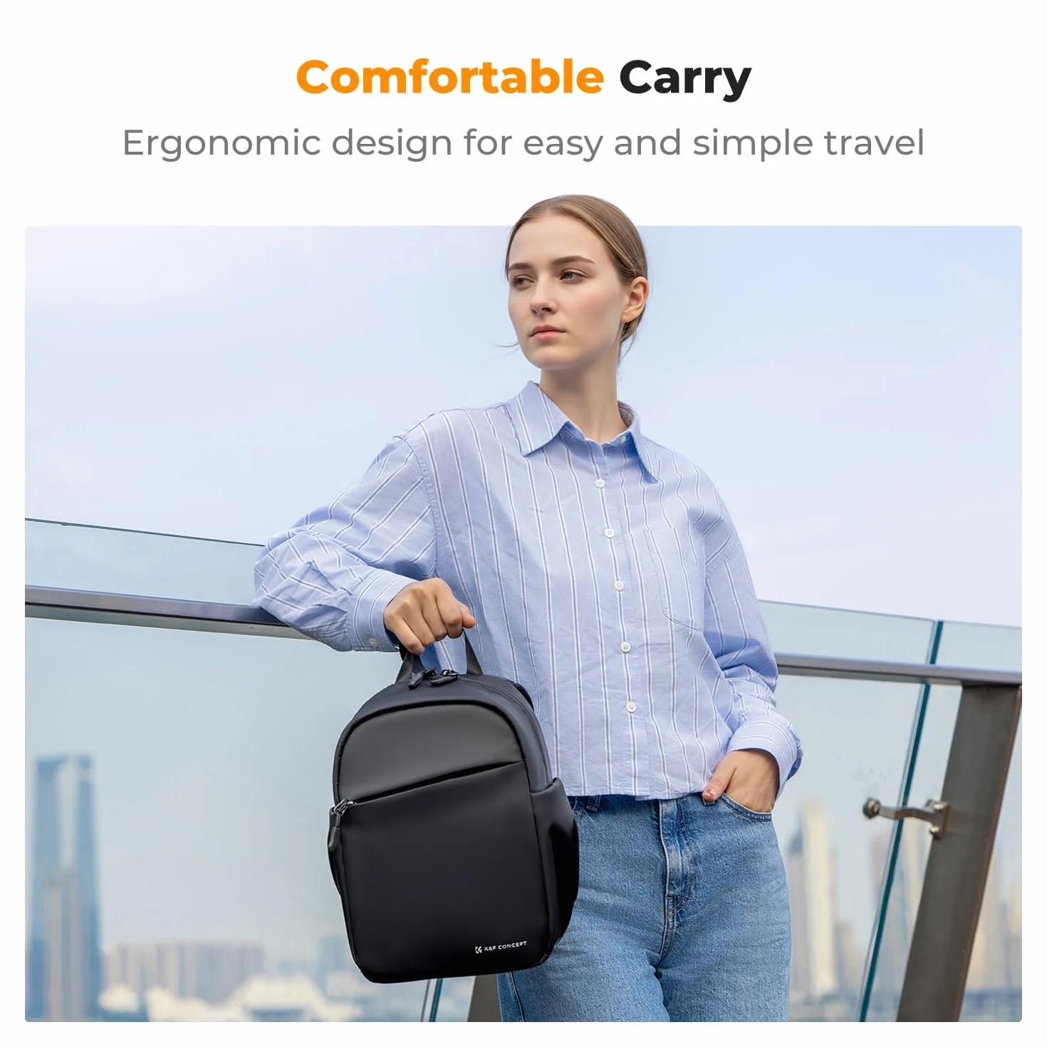 K&F CONCEPT Sac à dos pour appareil photo, petit sac à dos photo compact sacoche de protection épaisse pour appareil photo, résistante à l'eau, compatible avec un appareil photo, tablette 9,7 pouces