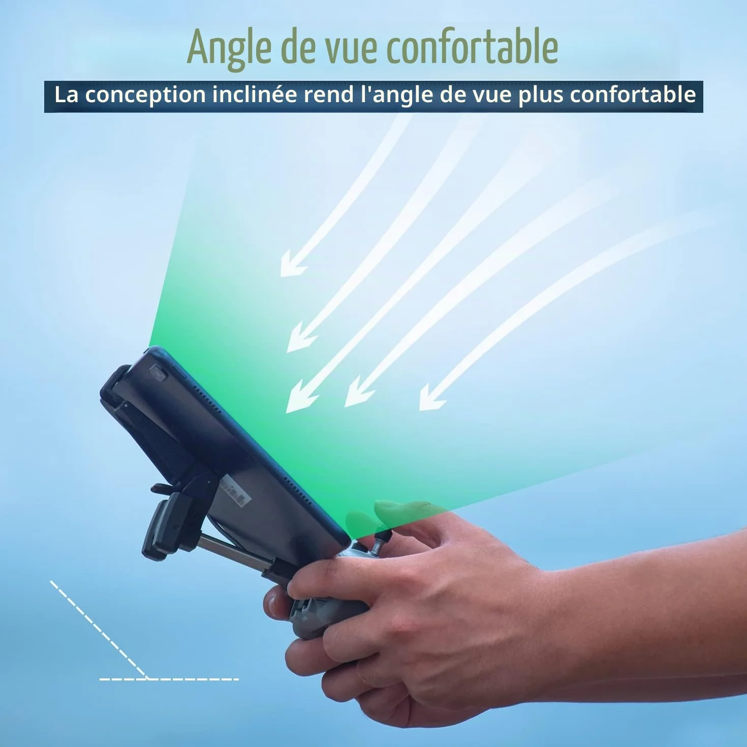 HeiyRC Support de Tablette pour Drone DJI Air 3S/Neo/Mini 4K/Mini 3/3 Pro, Mini 2/2 SE, Mini 4 Pro/Mavic 3, Mavic Air 2/2S, télécommande réglable pour iPad Mini/Air