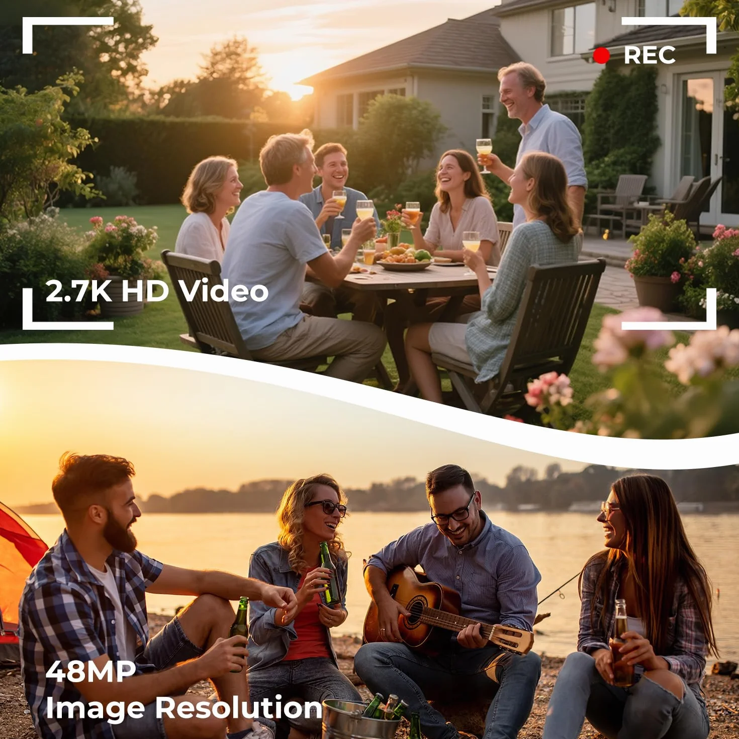 Caméra Vidéo 2.7K 48MP, Zoom Numérique 18X, Écran Rotatif 270° 3 Pouces avec Carte 32GB et Batterie