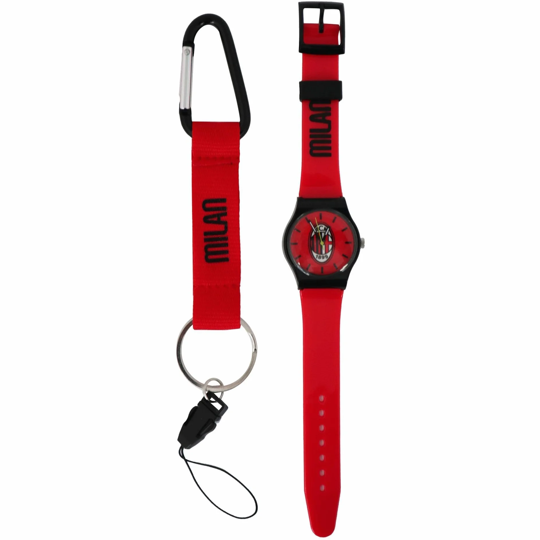 AC Milan Lot officiel montre et porte-clés mousqueton