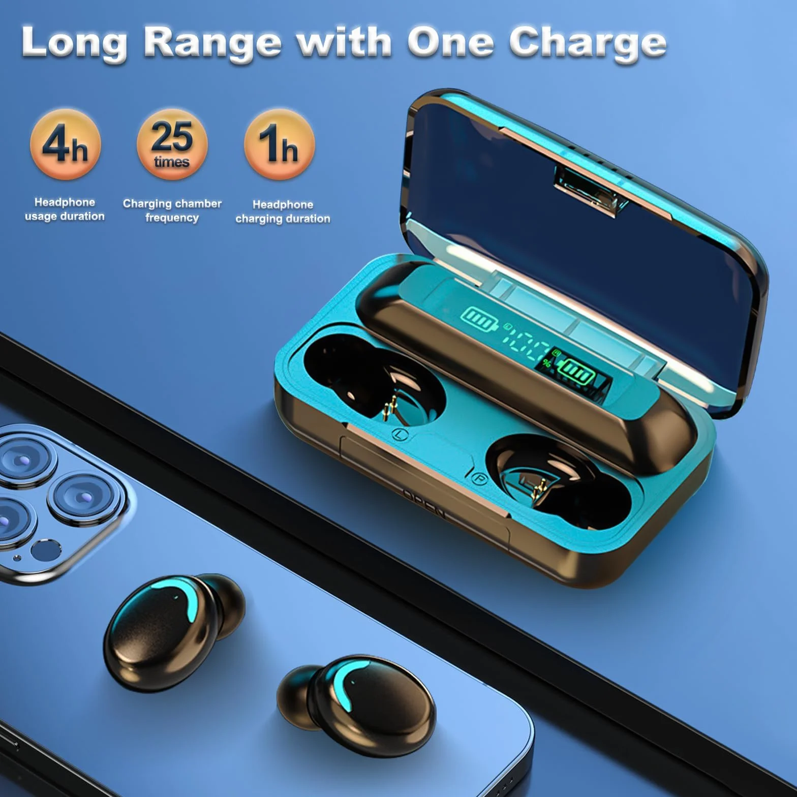 ecouteurs bluetooth sans fil - Écouteurs Bluetooth 5.1 Contrôle Tactile Ecouteur oreillette bluetooth sans Fil Ip7 Étanche Réduction De Bruit Écouteur Bluetooth Écouteurs Bluetooth avec Écran LED