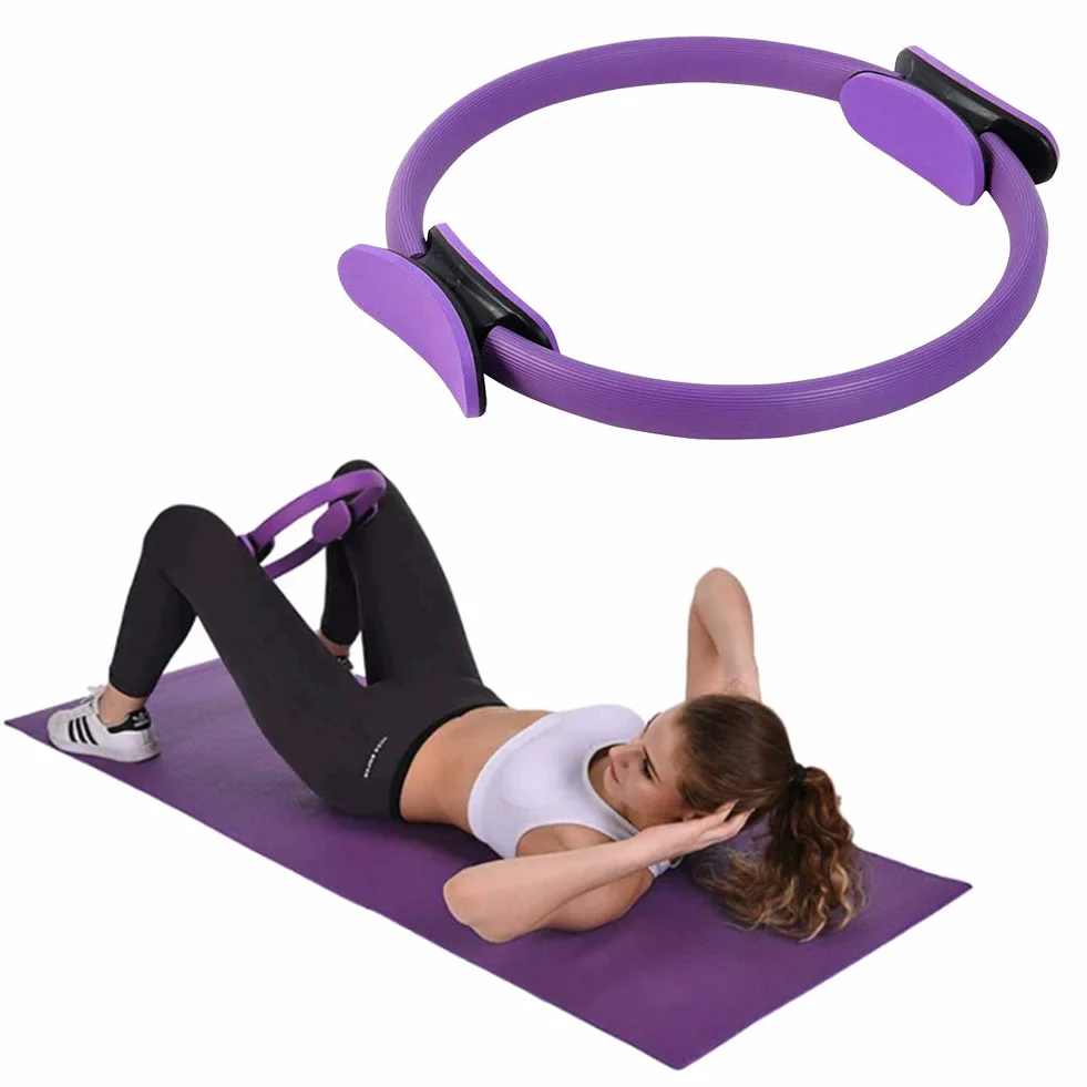 Cercle Pilates Anneau Yoga Fitness à la maison Double Poignée Violet