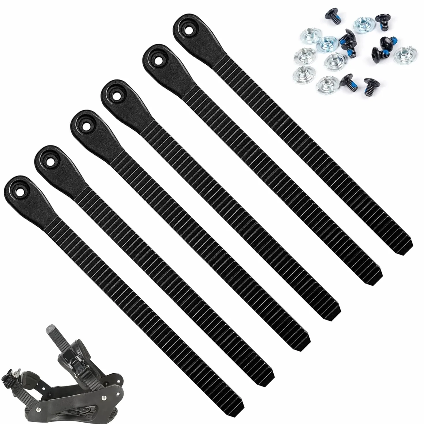 Fixations de Snowboard 6 Pièces Fixation Snowboard Homme Accessoire Ski Snowboard Binding Straps