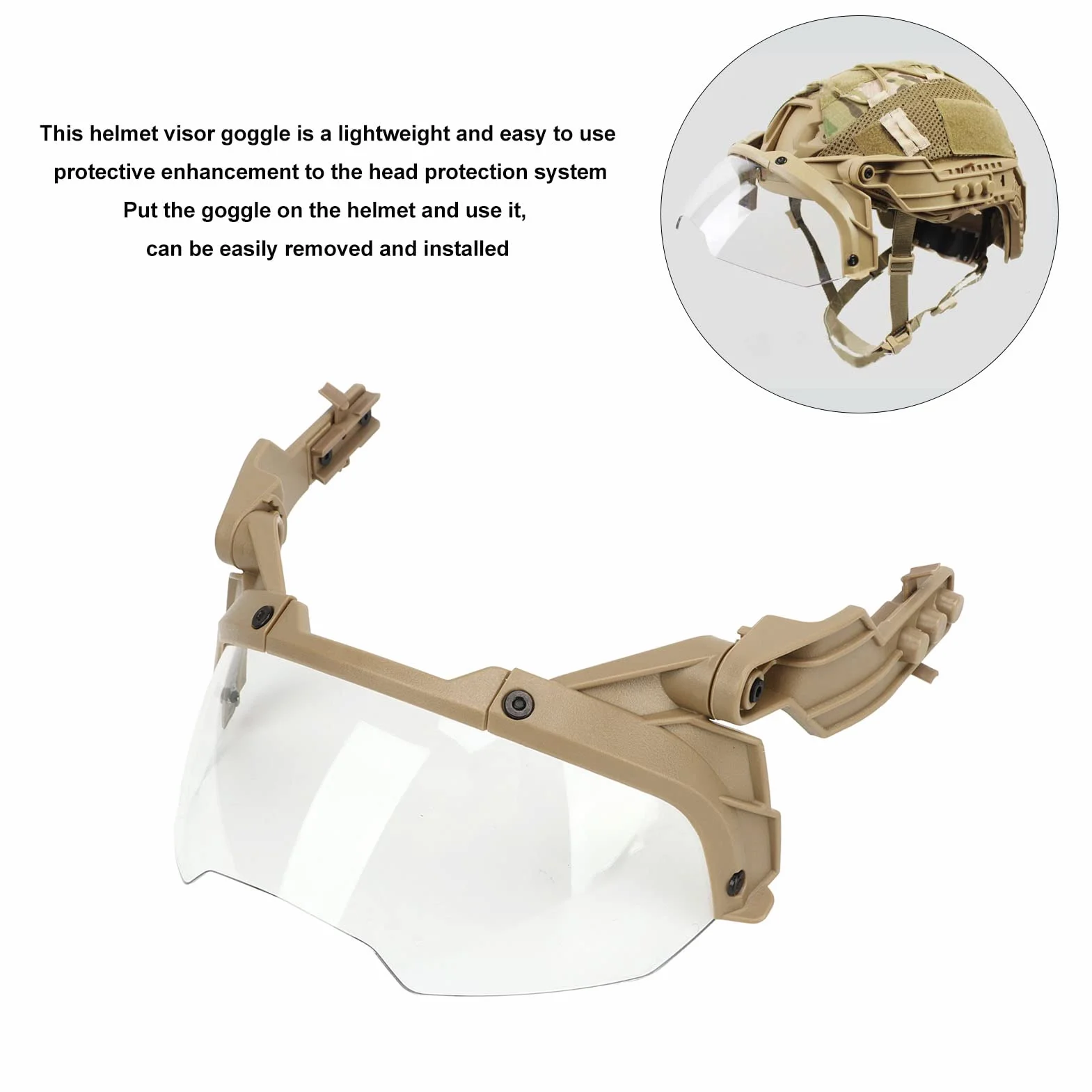 Visière Casque Airsoft MICH/Fast PC Transparente Jaune