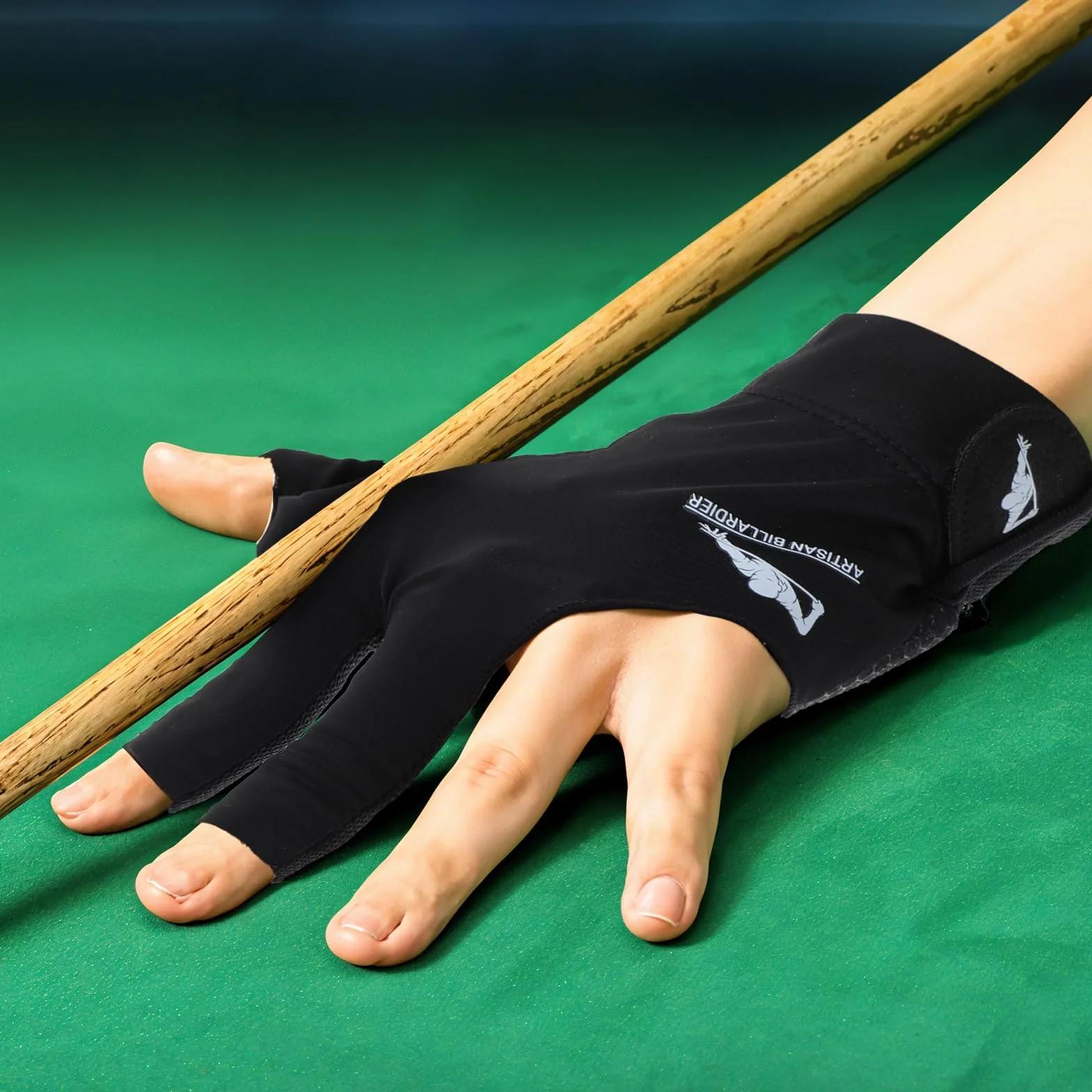 Gant de billard pour main gauche - Gants de sport pour queue de billard - Élastique à 3 doigts - Séchage rapide - Respirant