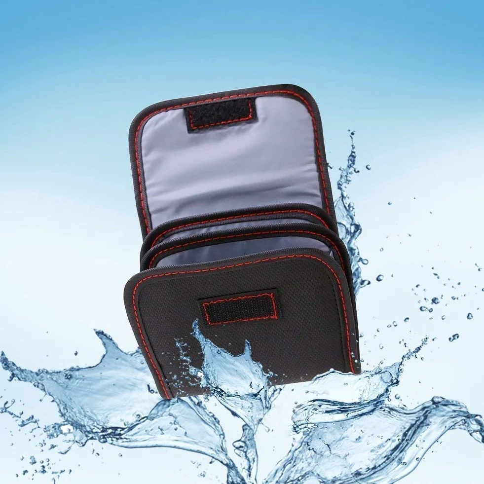 Lot de 2 étuis de protection pour filtres à 3 poches pour appareil photo, Résistant à l'eau et à la poussière, Pour filtres de 25 à 82 mm, Noir