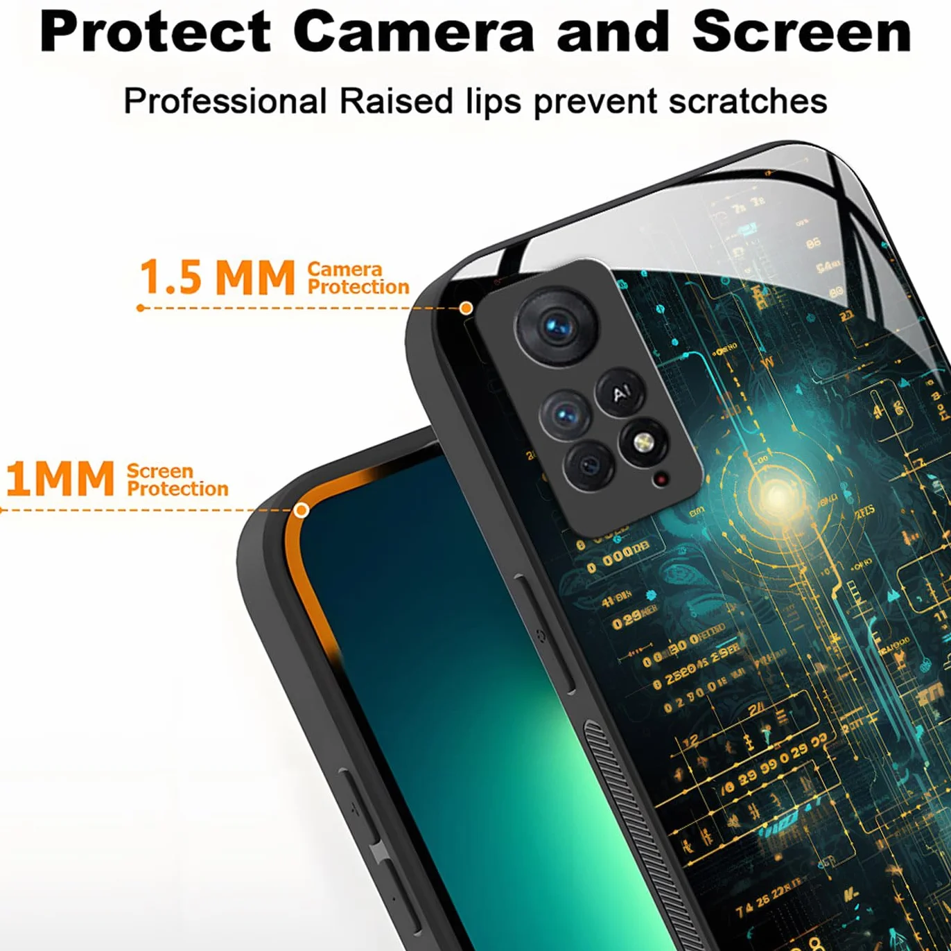 Coque Xiaomi Redmi Note 11 Pro Plus 5G Motif Abstrait Géométrique Arrière Verre Antichoc Cyberpunk