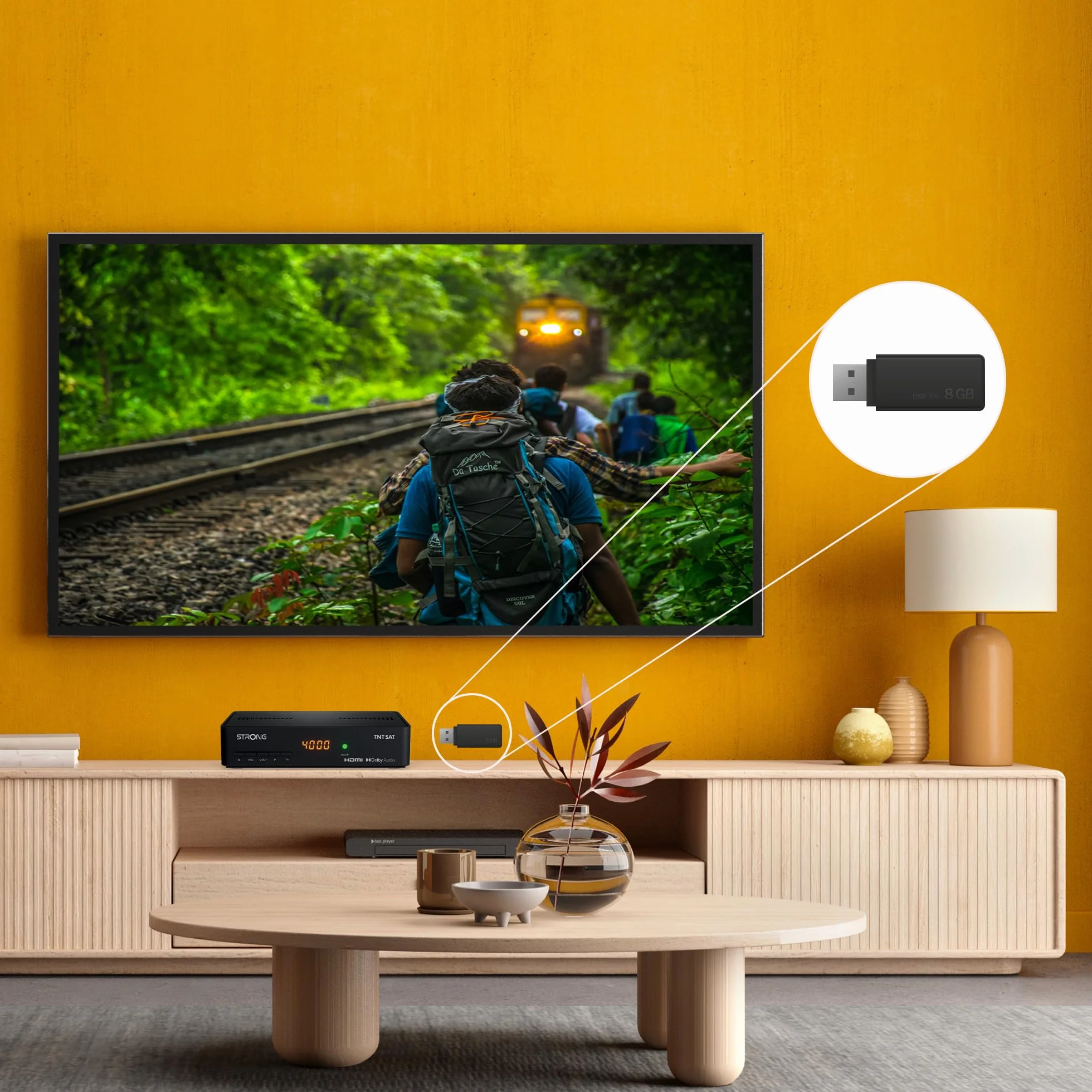 STRONG SRT7408 Décodeur TNT Satellite HD avec Carte TNTSAT Noir