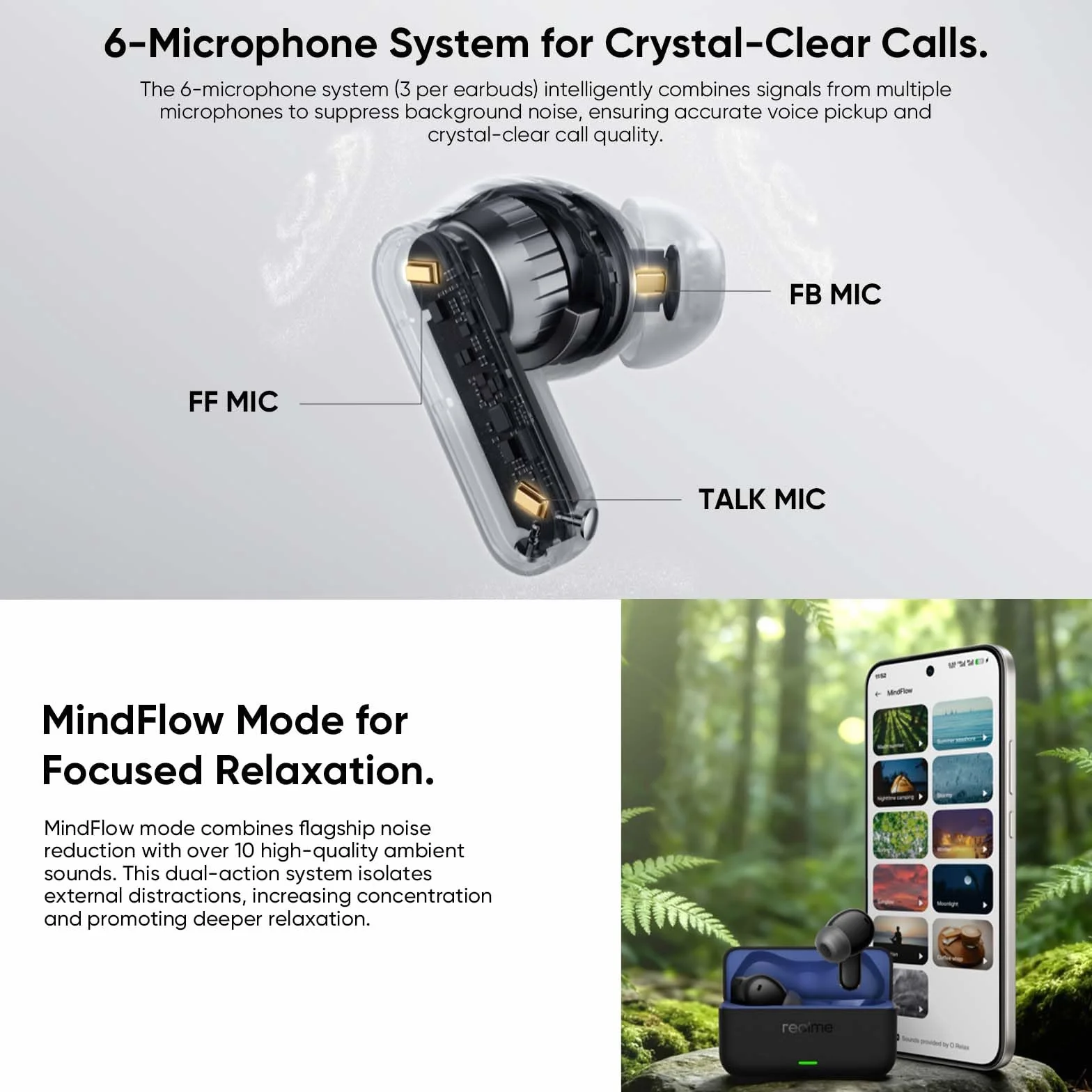 realme Buds T500 Pro Écouteurs Bluetooth sans Fil Intra-Auriculaires avec ANC 50dB, 56h d'autonomie, Son Hi-Res, Bluetooth 6.1, IP55, 6 micros, Connexion Multi-appareils (3 appareils) – Noir