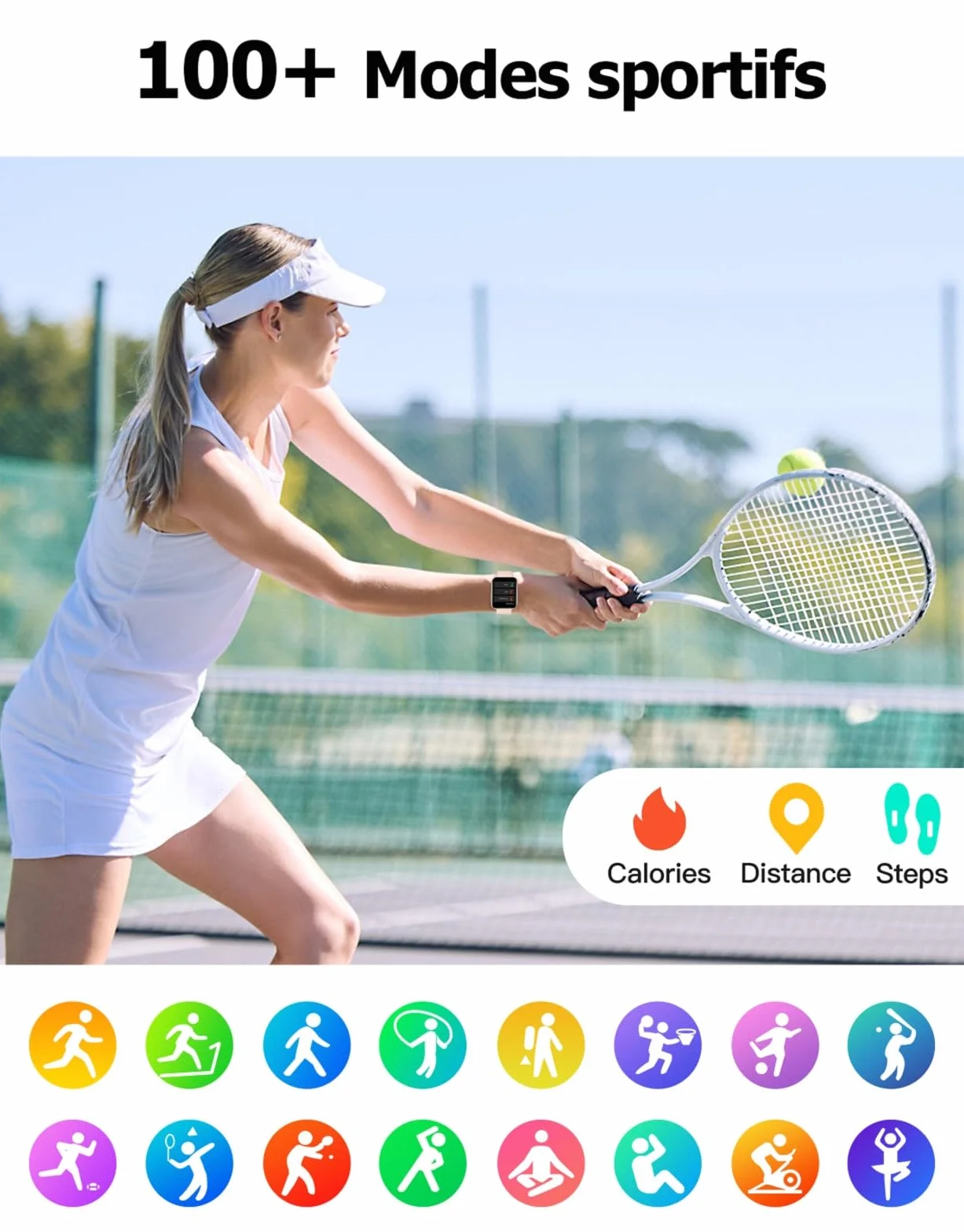 Montre Connectée Femme Appel Bluetooth Podometre Cardiofrequencemetre Oxymetre Montre Sport Etanche IP68 Cycle Menstruel Suivi Sommeil Calories Notification pour Samsung iPhone Xiaomi Android iOS Rose