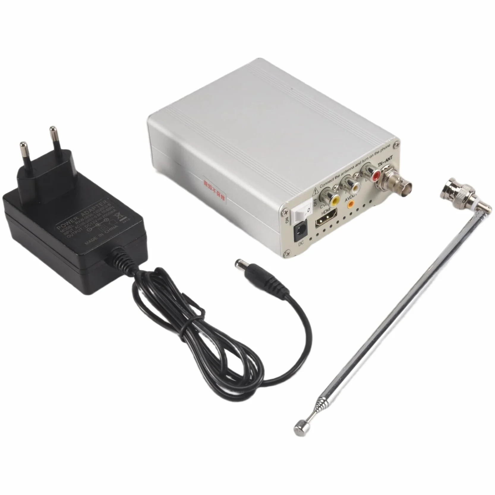 JANZU TV-TX200 Transmetteur TV Analogique VHF/UHF HD/AV avec Antenne Télescopique Prise UE