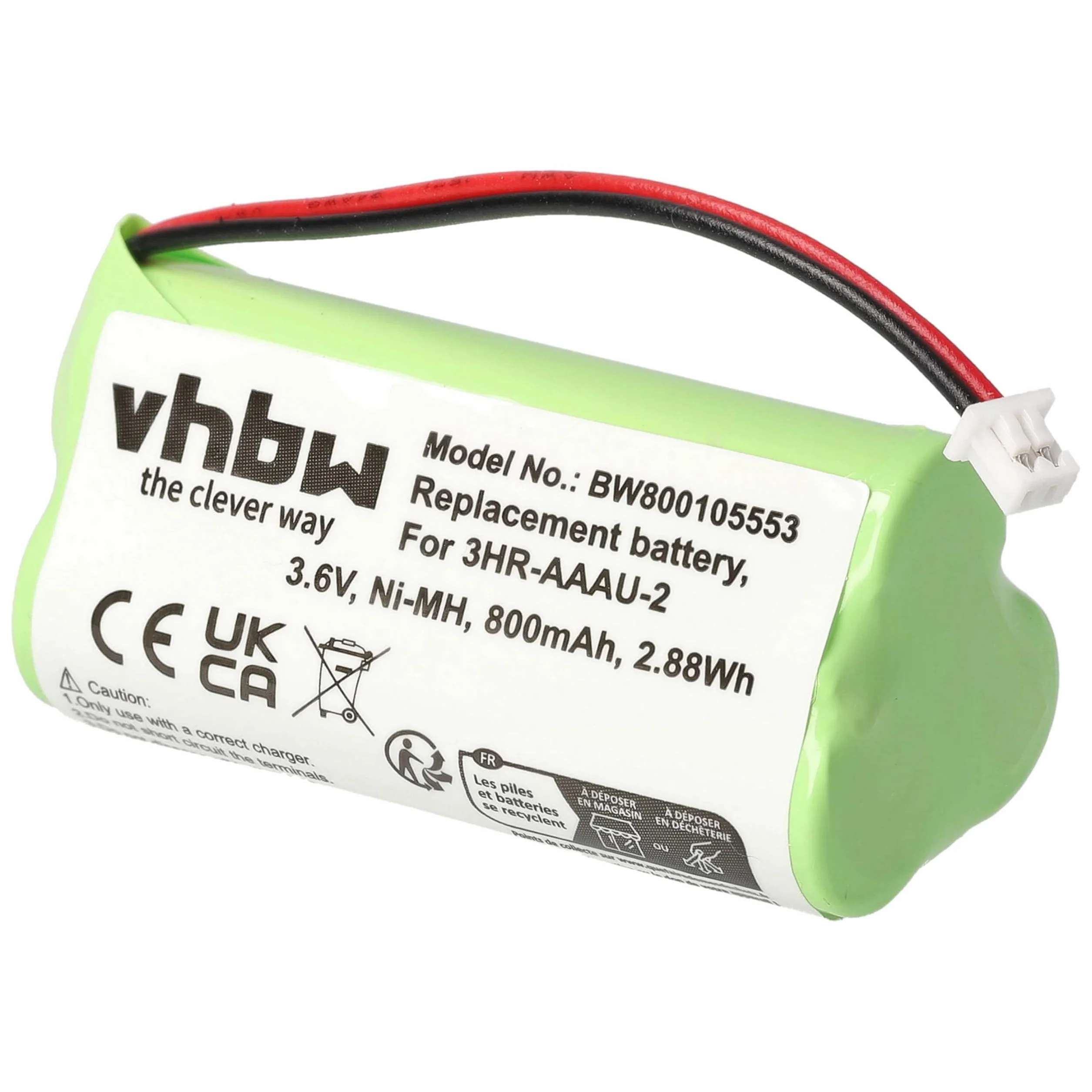 vhbw 1x Batterie Compatible avec Bang & Olufsen BeoCom 2 téléphone Fixe sans Fil (800mAh, 3,6V, NiMH) - Remplacement pour 3HR-AAAU-2