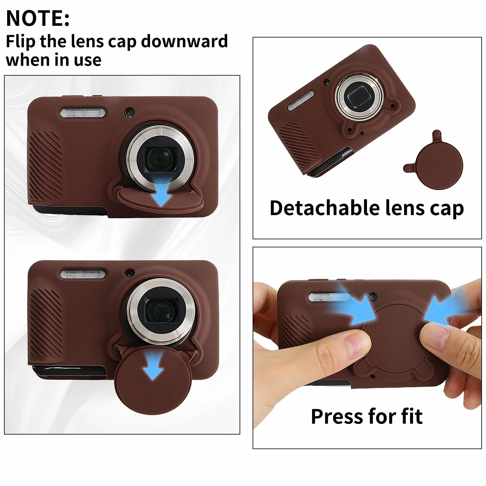 Rieibi Coque Silicone Kodak PIXPRO FZ55 Étui avec Protection d'écran, Housse d'objectif Amovible, Antidérapant