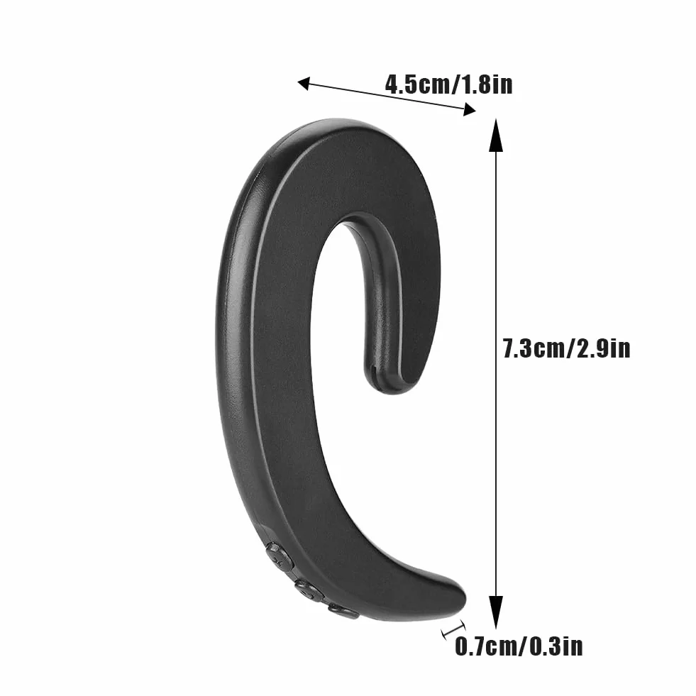 Casque Bluetooth sans Bouchon d'oreille, sans Fil Mains Libres Crochet d'oreille Casque Bluetooth Casque à Conduction osseuse indolore pour Smartphones Conduite d'affaires(Noir)