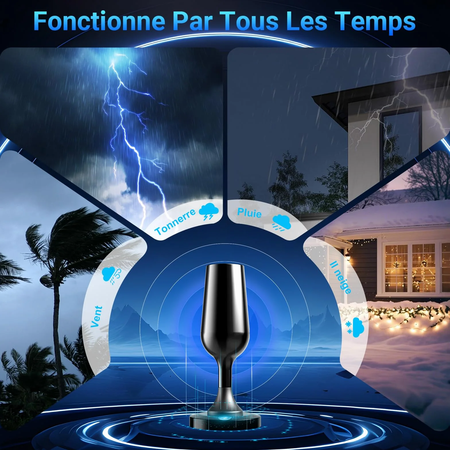 Antenne TV Intérieure Puissante TNT HD, 2026 Le Plus récent Antenne TV Intérieur avec Amplificateur de Signal à Gain Élevé, Réception Longue Portée à 360° avec Base Magnétique