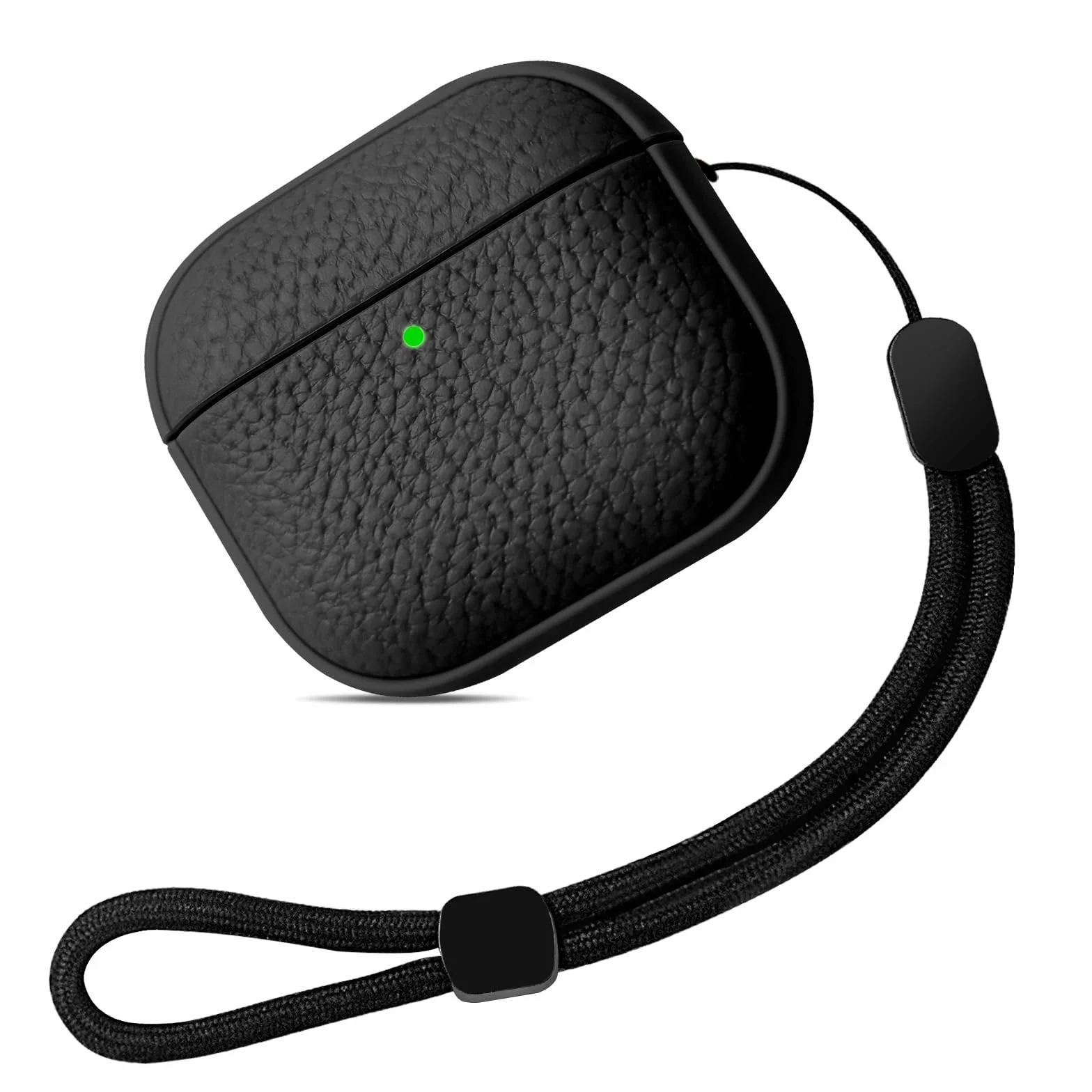 Coque AirPods 4 avec Dragonne, Protection Étui AirPods 4th Generation, Recharge sans Fil Noir