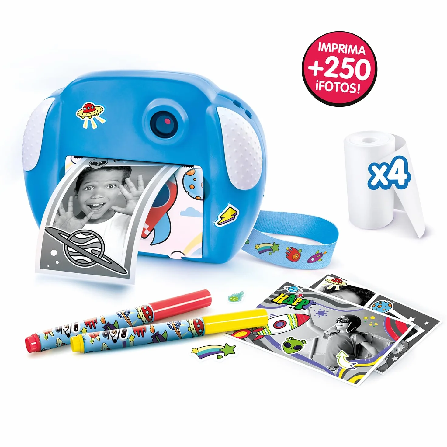 Canal Toys - Photo Creator - Appareil Photo à Impression Instantané - Selfie & Caméra Vidéo - Impression sur Rouleau de Papier Photo Thermique, sans Encre - Cadeau pour Enfant - Dès 4 Ans - CLK 011