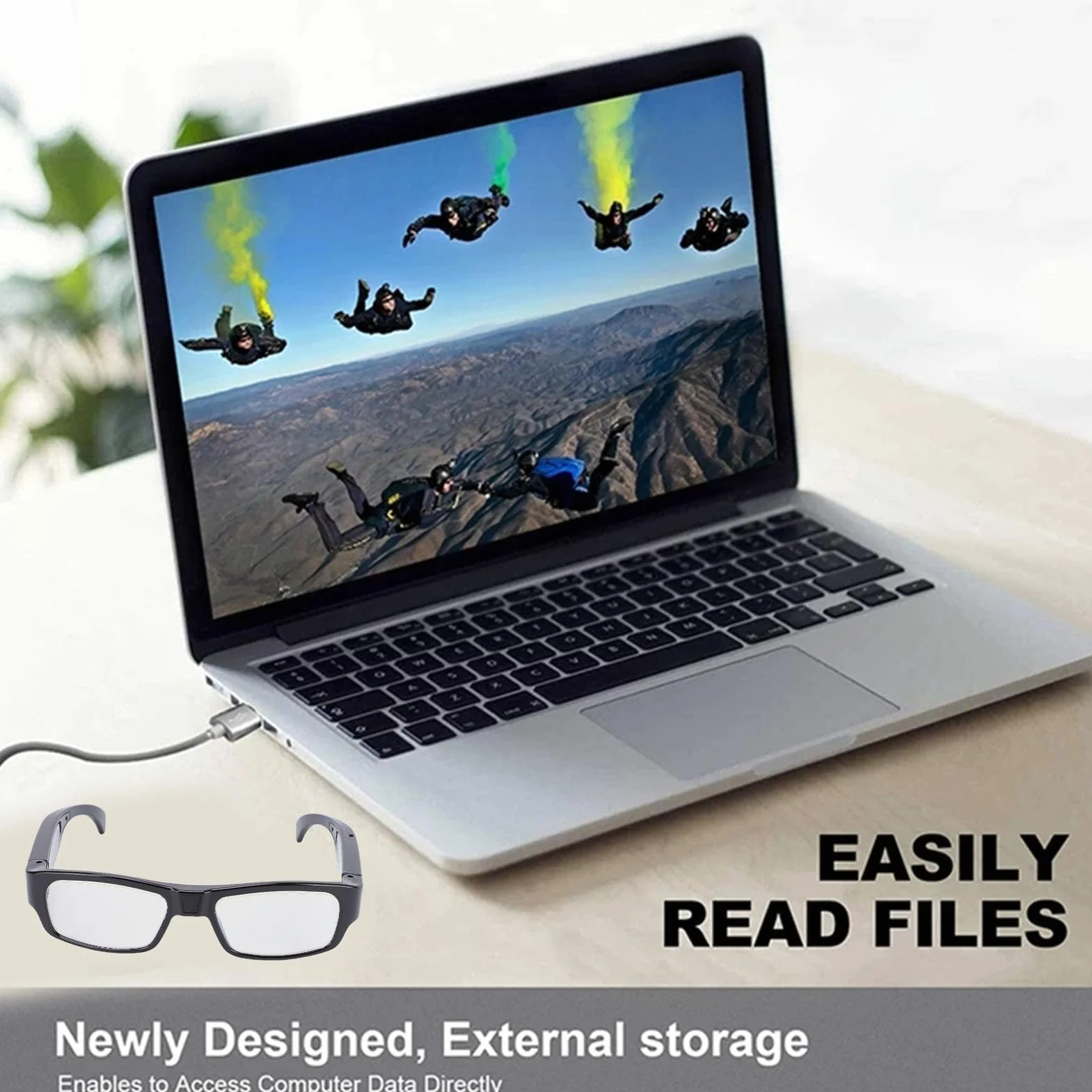 CCYLEZ Lunettes de Caméra, Enregistrement Vidéo HD 1080P avec Objectif Grand Angle et Stabilisation électronique, pour Le Cyclisme, Les Activités de Plein Air, L'enregistrement Vidéo