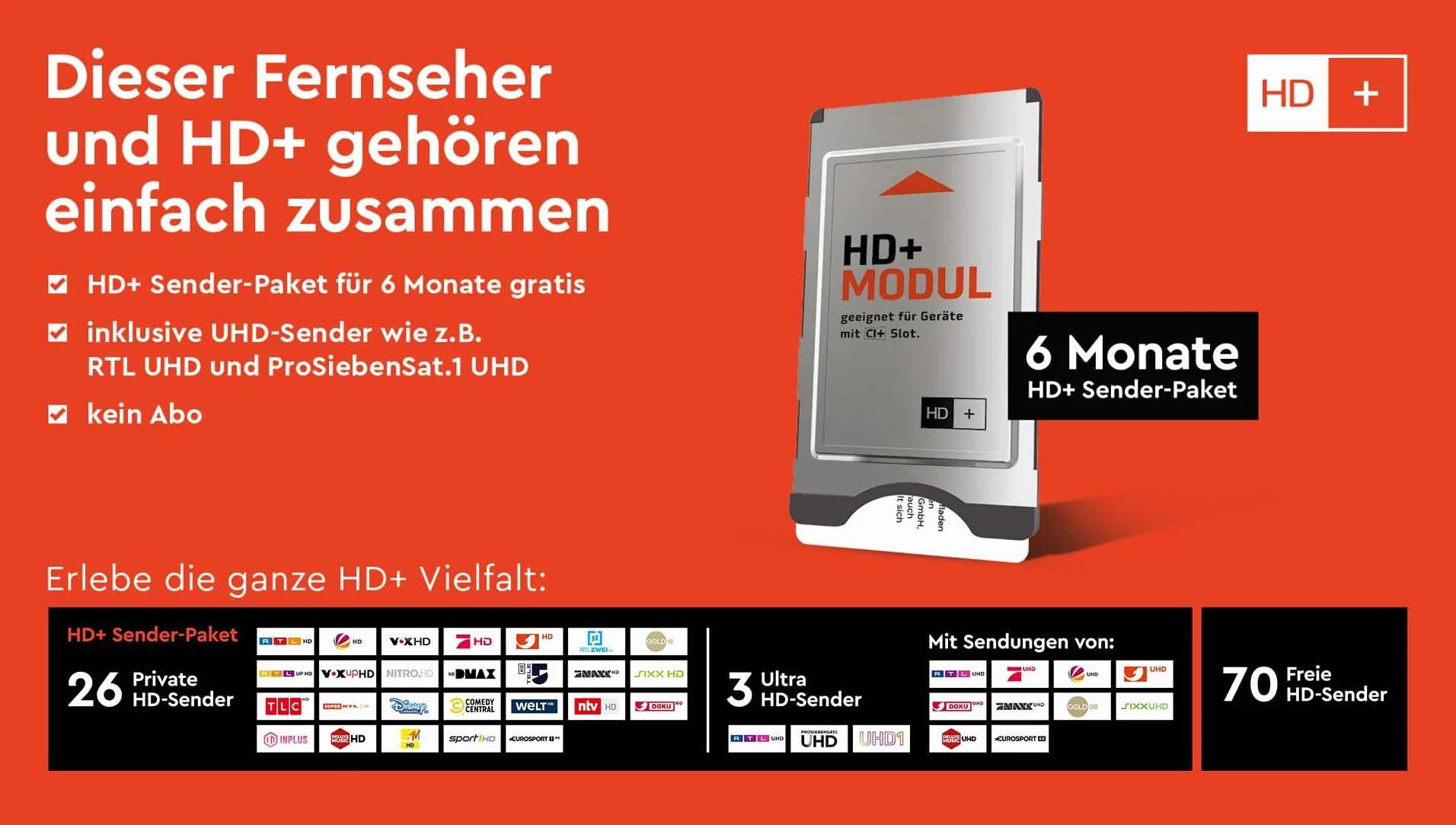Module HD+ avec émetteur HD+ Gratuit Pendant 6 Mois