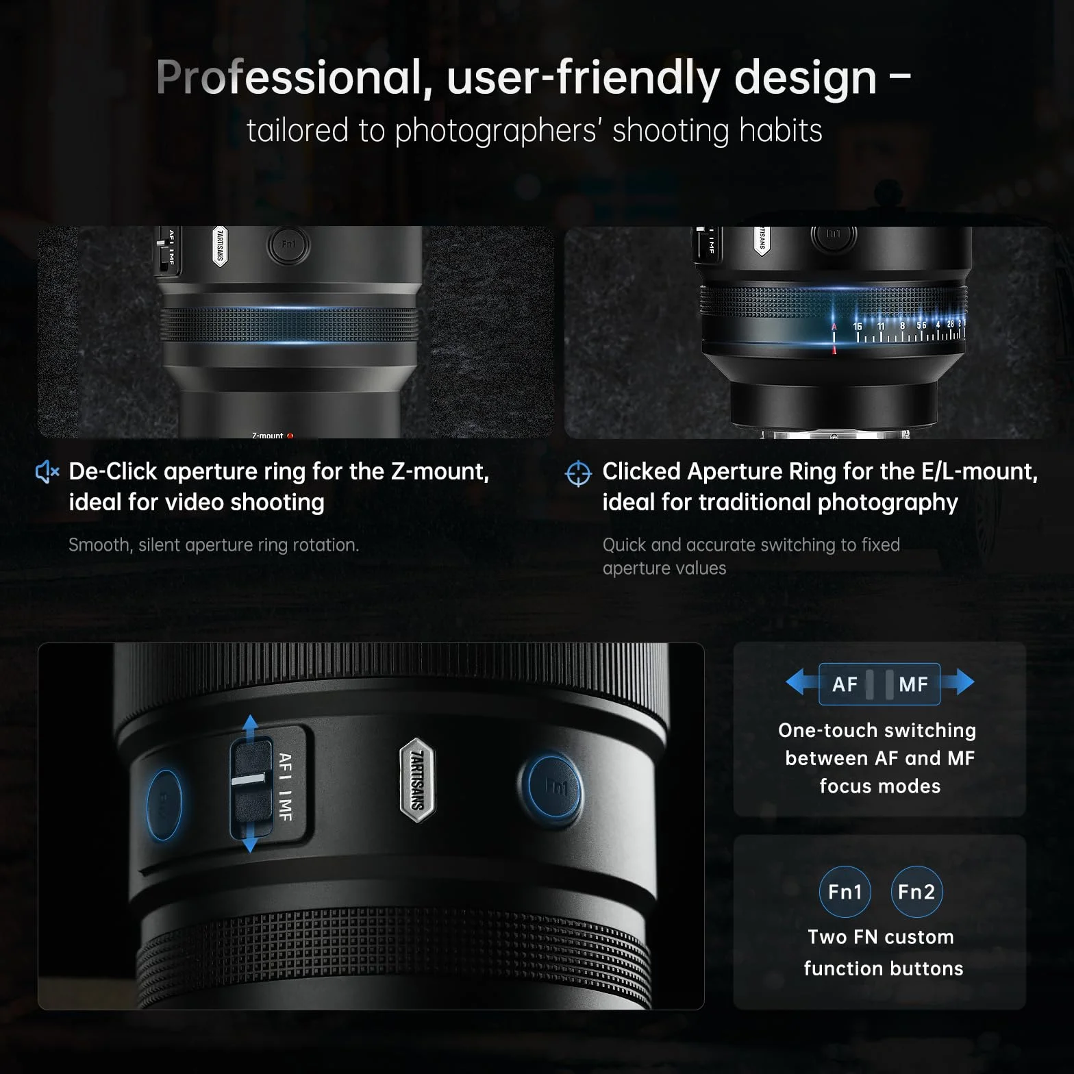 7artisans AF 135mm F1.8 Téléobjectif pour Nikon Z Mount,Plein Format à Mise au Point Automatique, AF/MF, focale Fixe,1000g,Deux Touches programmables FN,for Z9,Z8,Z7 II,Z50 II,ZFC,Z50,Z6,ZR