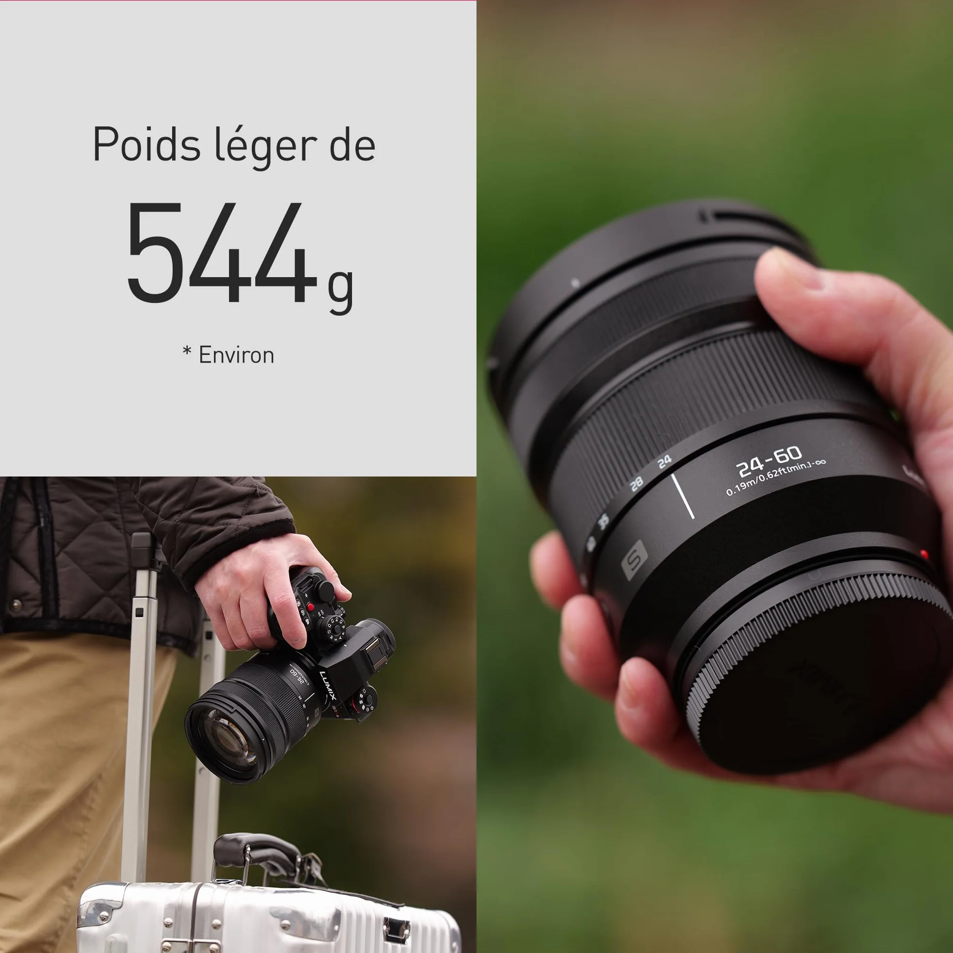 Panasonic Lumix S 24-60mm F2.8 Objectif Plein Format S-R2460 Grand Angle Tropicalisé Noir Monture L