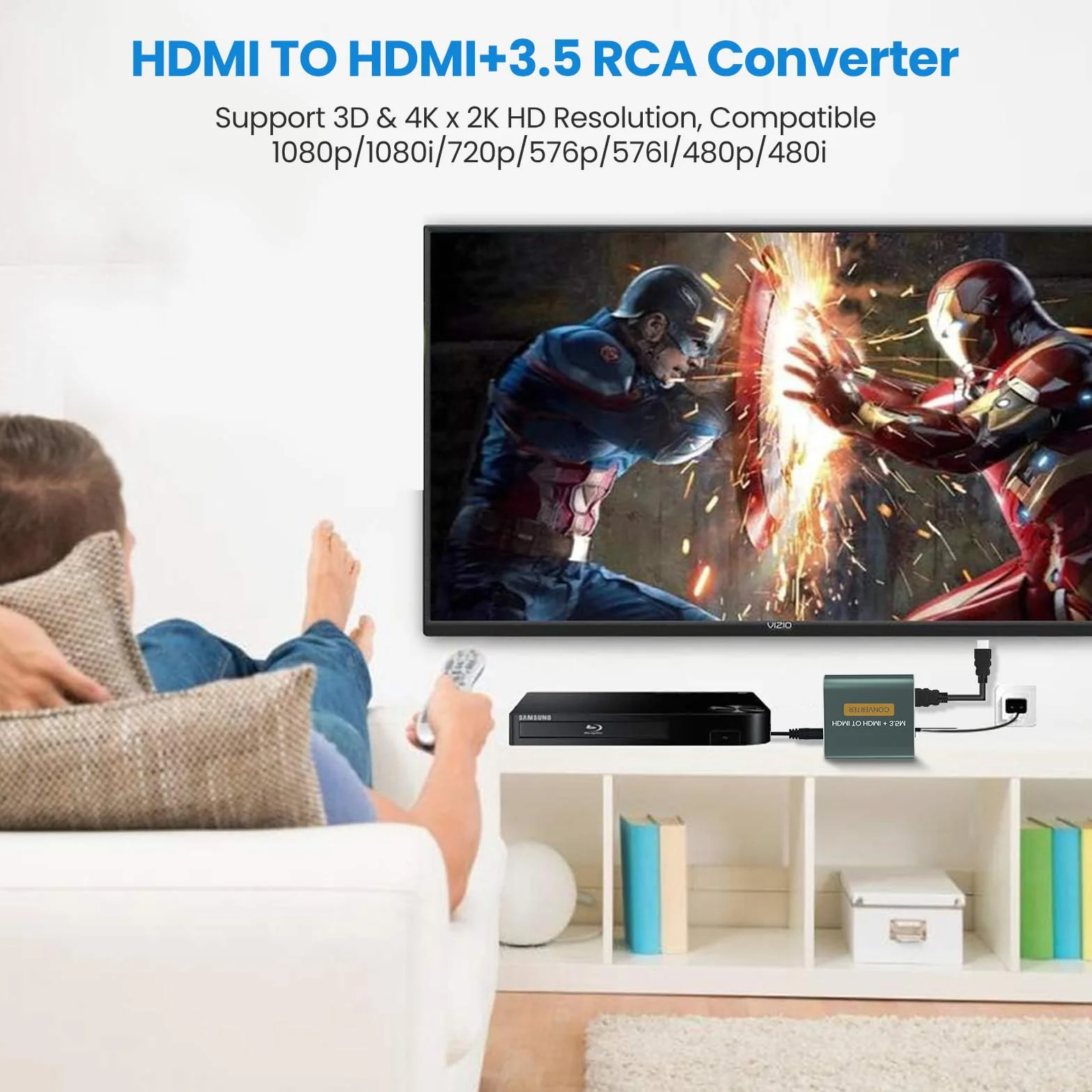 Extracteur HDMI Audio 4Kx2K HDMI vers Jack 3.5mm pour PS4 PS5 Xbox Blu-ray DVD
