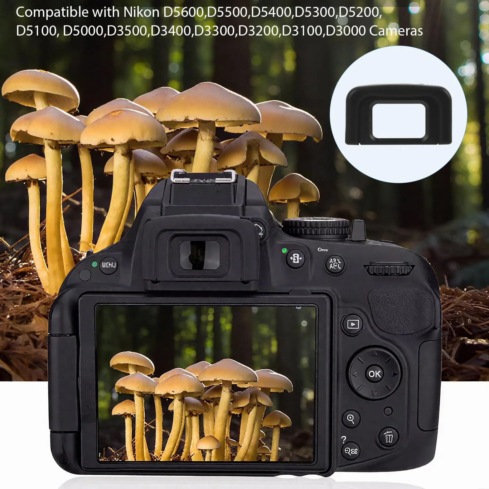 Oeilleton de Remplacement pour D5600, D5500, D5400, D5300, D5200, D5100, D5000, D3500, D3400, D3300, D3200, D3100, D3000 – Comprend 2 pièces, Remplacement DK-25