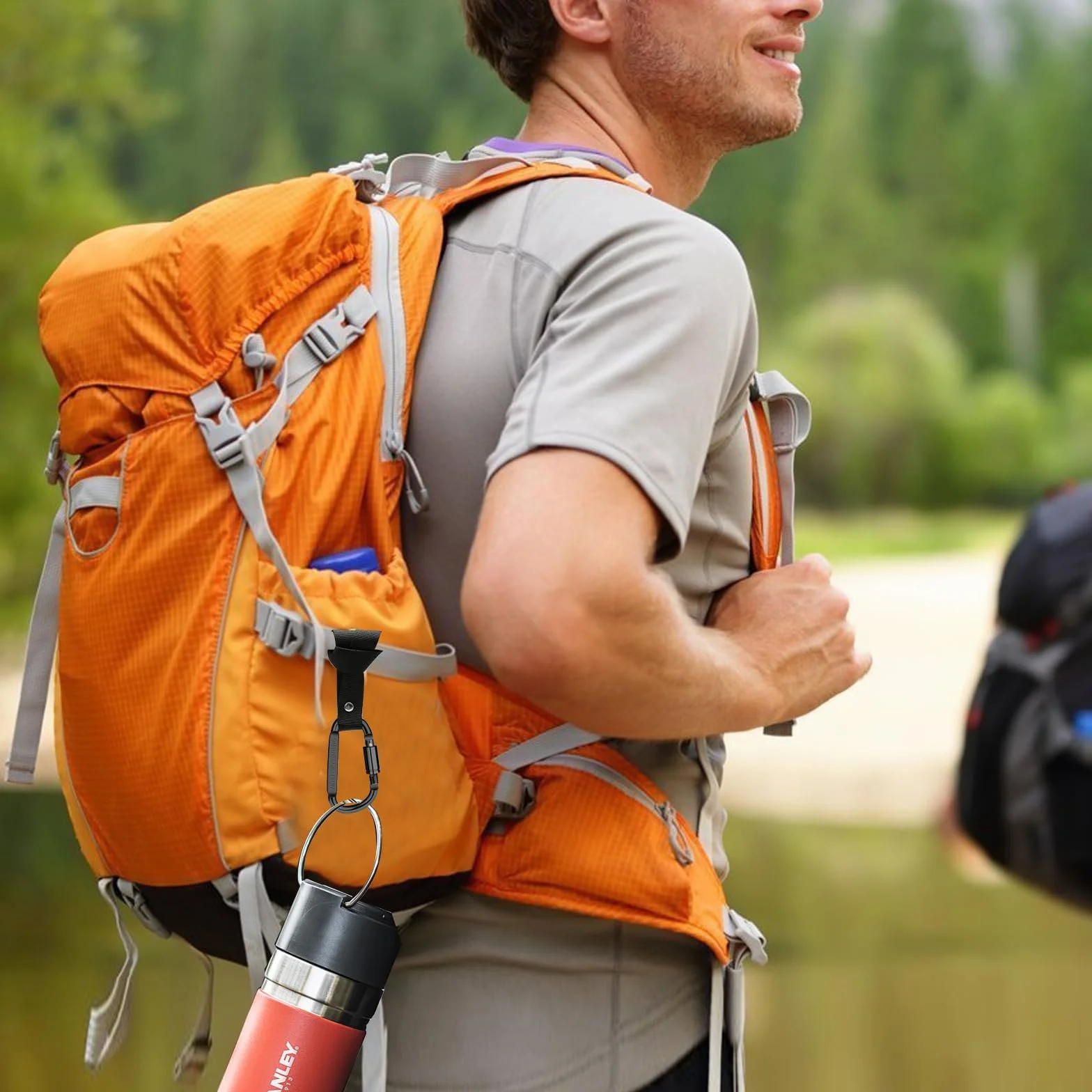 Mousquetons en D avec Fermeture à Vis et Sangle pour Travail Camping Moto Voiture