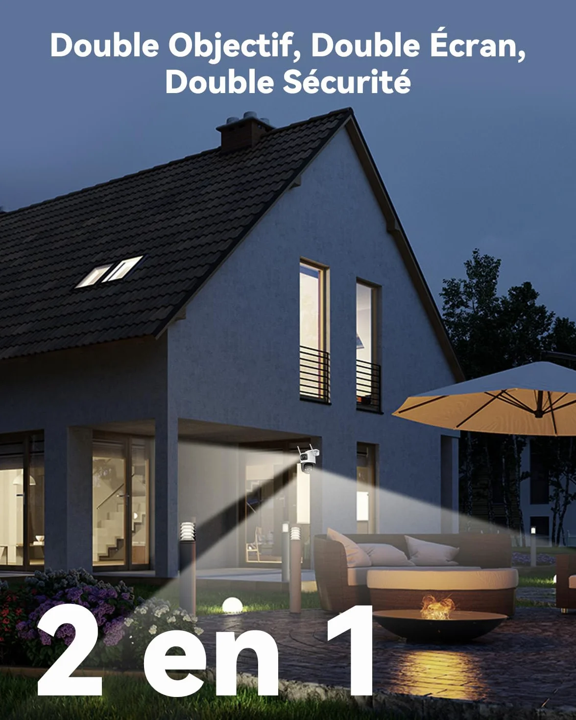 Imou 4K(5MP+3MP) Caméra Surveillance WiFi Extérieure à Double Objectif, 360° Caméra IP Exterieur WiFi, AI Détection Humaine/Véhicule, Suivi Automatique, Vision Nocturne Couleur 30M,Étanche IP66,Sirène