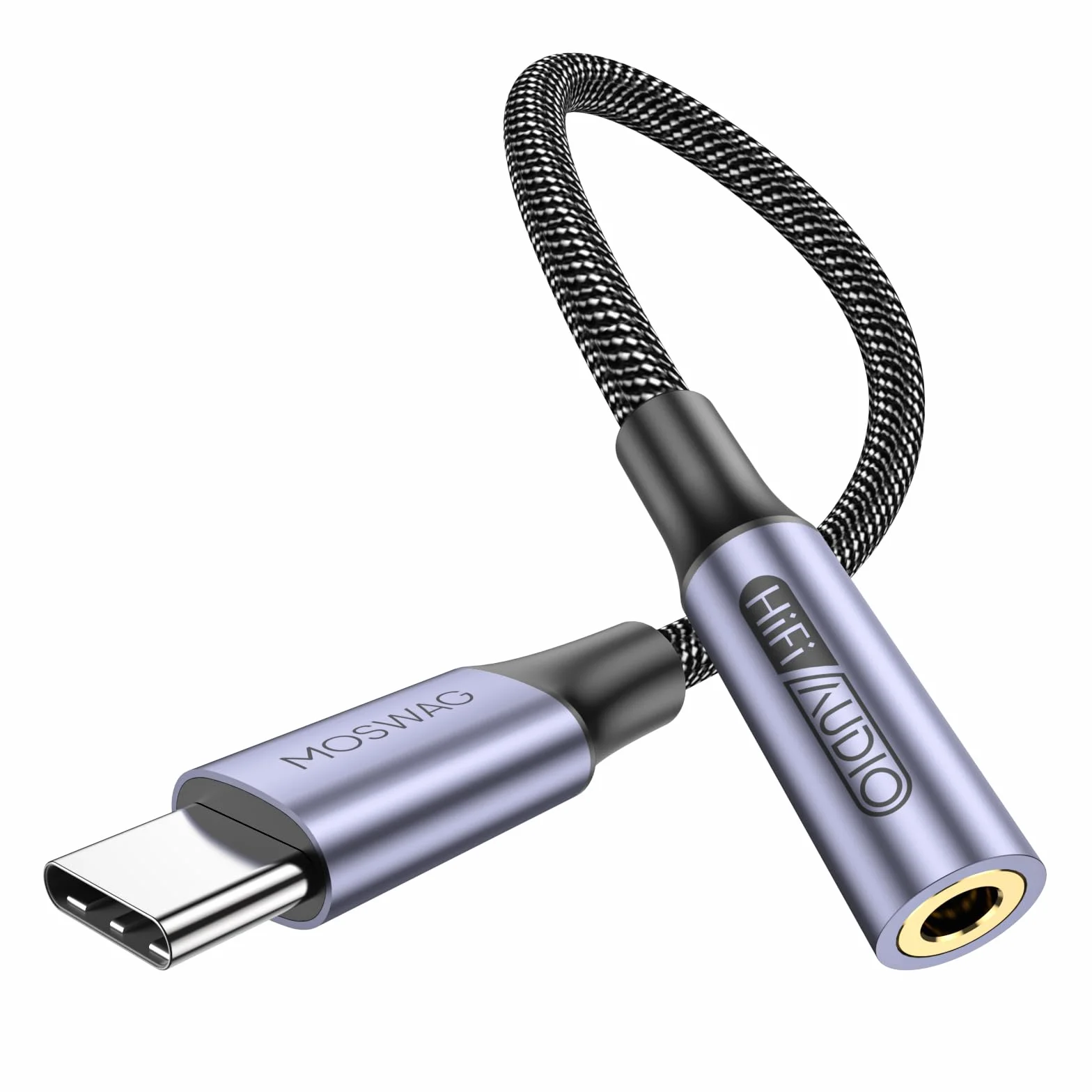 MOSWAG Adaptateur USB C Jack 3.5mm DAC pour Samsung Galaxy S24 S22 S20 Ultra, Pixel 4 XL, iPad Pro