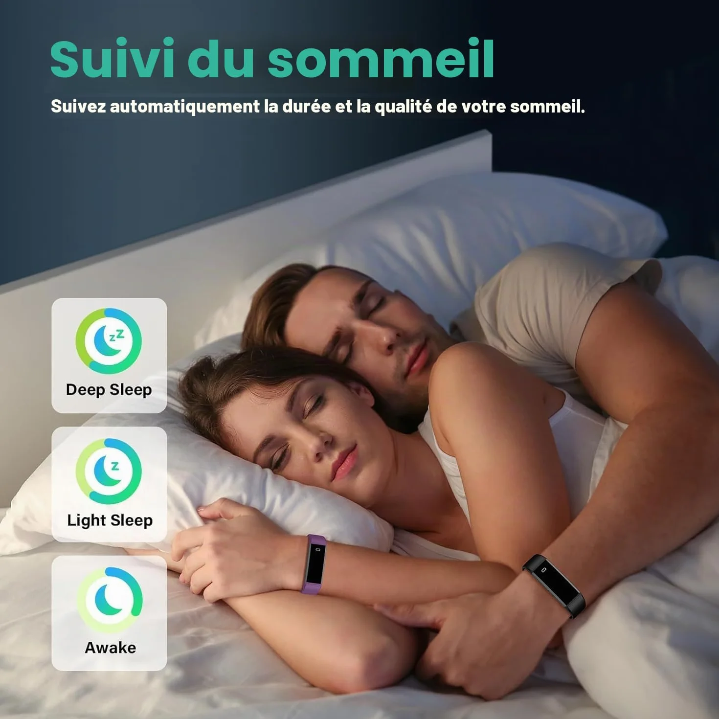 Montre Connectée Femme Homme IP68 Etanche Smartwatch Fitness Tracker Podomètre Fréquence Cardiaque SpO2