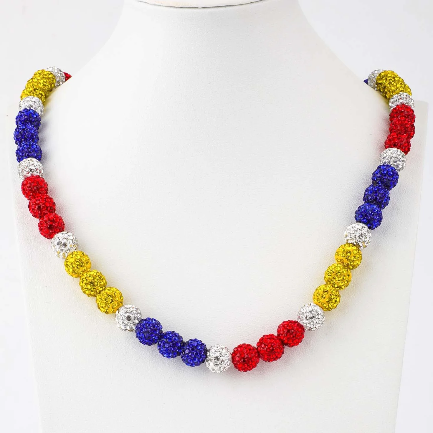 Collier de Baseball de Philadelphie Strass Scintillants Colliers Perles Inspirés Sport d'Athlète Bijoux pour Hommes Femmes 4 Couleurs