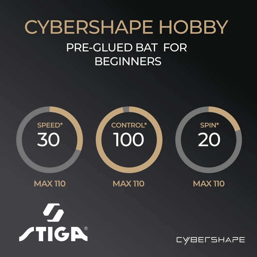 STIGA Cybershape Raquette de Tennis de Table Hobby - Raquette de Ping-Pong Facile à Jouer
