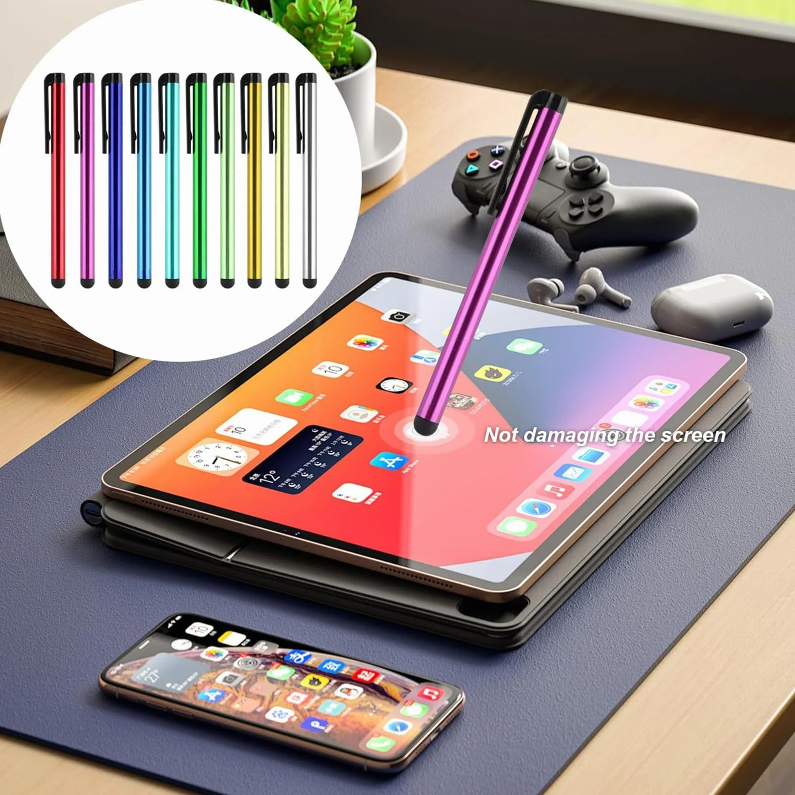 FYSL 50 Pièces Stylets Universels Capacitifs pour Écran Tactile, Stylet Stylo, Stylets Capacitifs pour Tablettes, iPad Mini, iPad Pro, iPad Air, Smartphones, Samsung Galaxy, Tous Téléphone Tablet