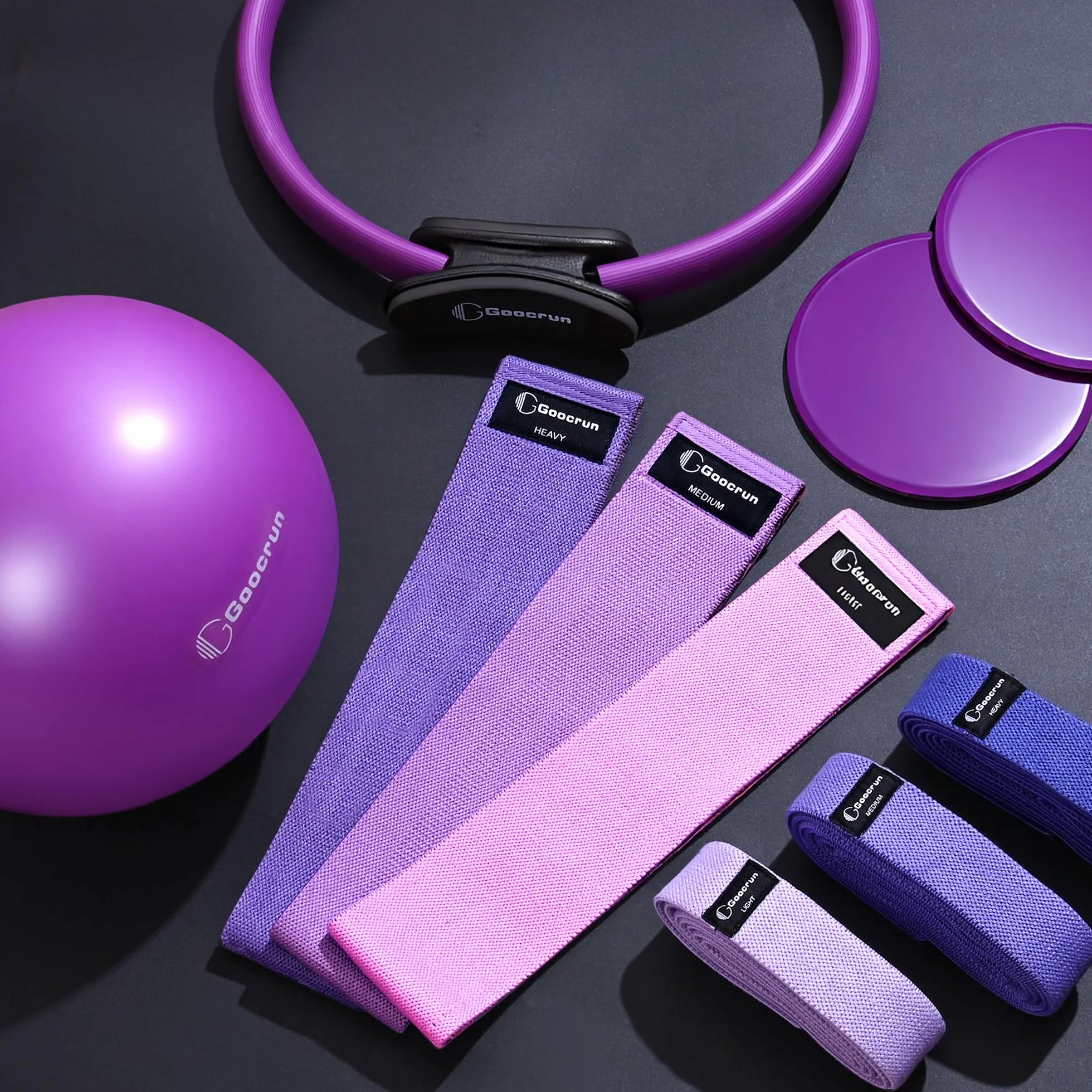 Goocrun Pilates Ring Set Exercise Equipment Resistance Bands