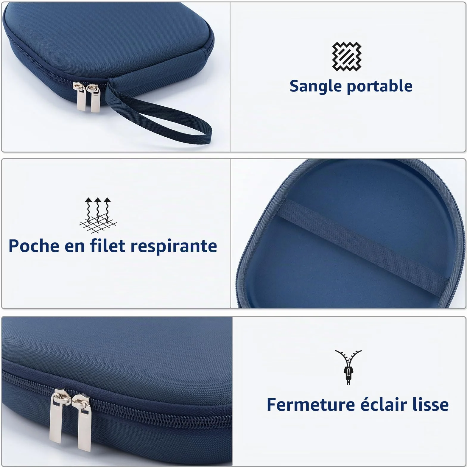 Étui compatible avec JBL Tune 510BT 520BT 500 720 BT 770 NC 760 NC, Sony WH-CH520 WH-CH720N, écouteurs sans fil à réduction de bruit, étui portable pour écouteurs de voyage (bleu)