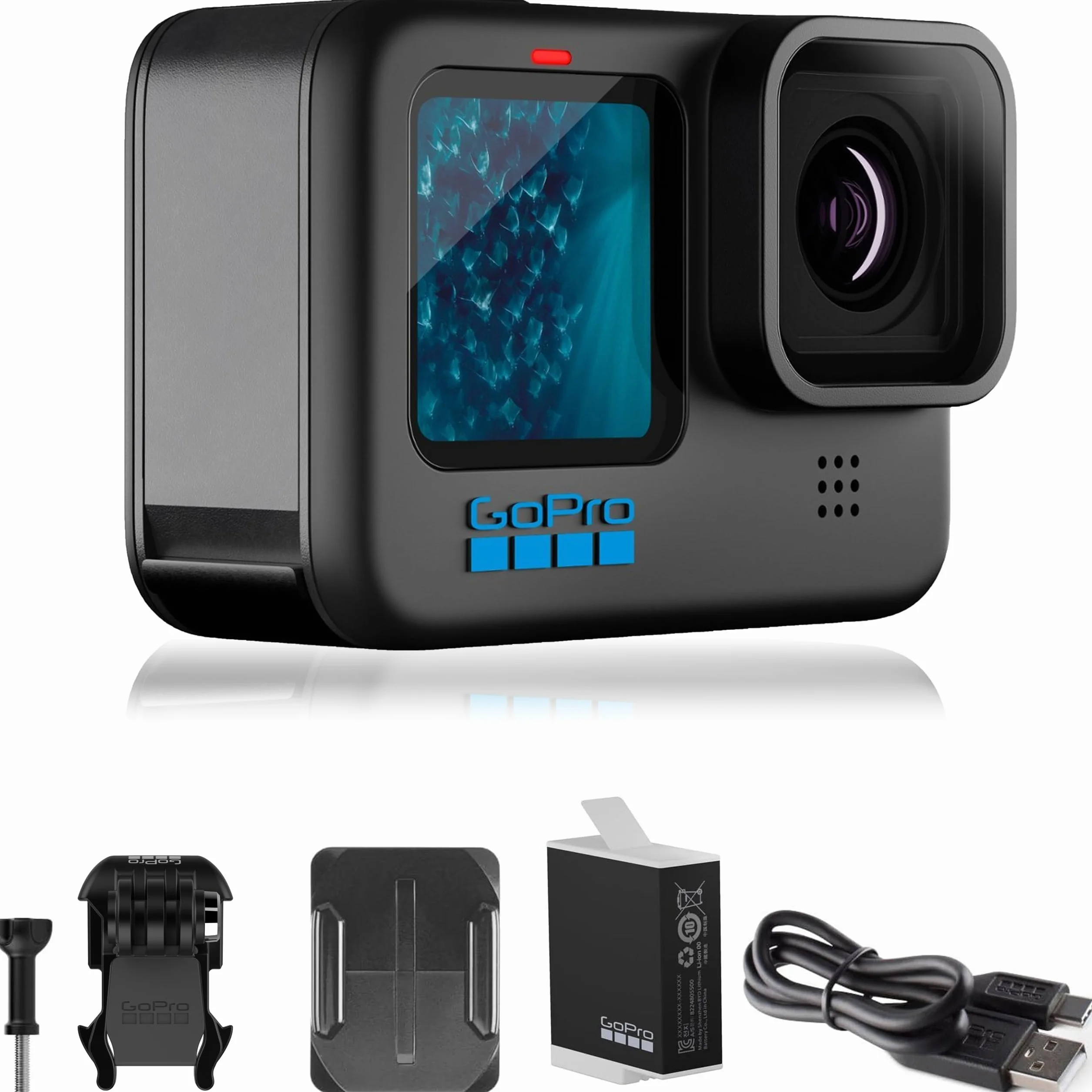 GoPro HERO11 Black - Emballage E-Commerce - Caméra d'action étanche avec vidéo Ultra HD 5,3K60, photos 27MP, capteur d'image de 1/1,9 pouces, Live-Streaming, Webcam, Stabilisation (Reconditionné)